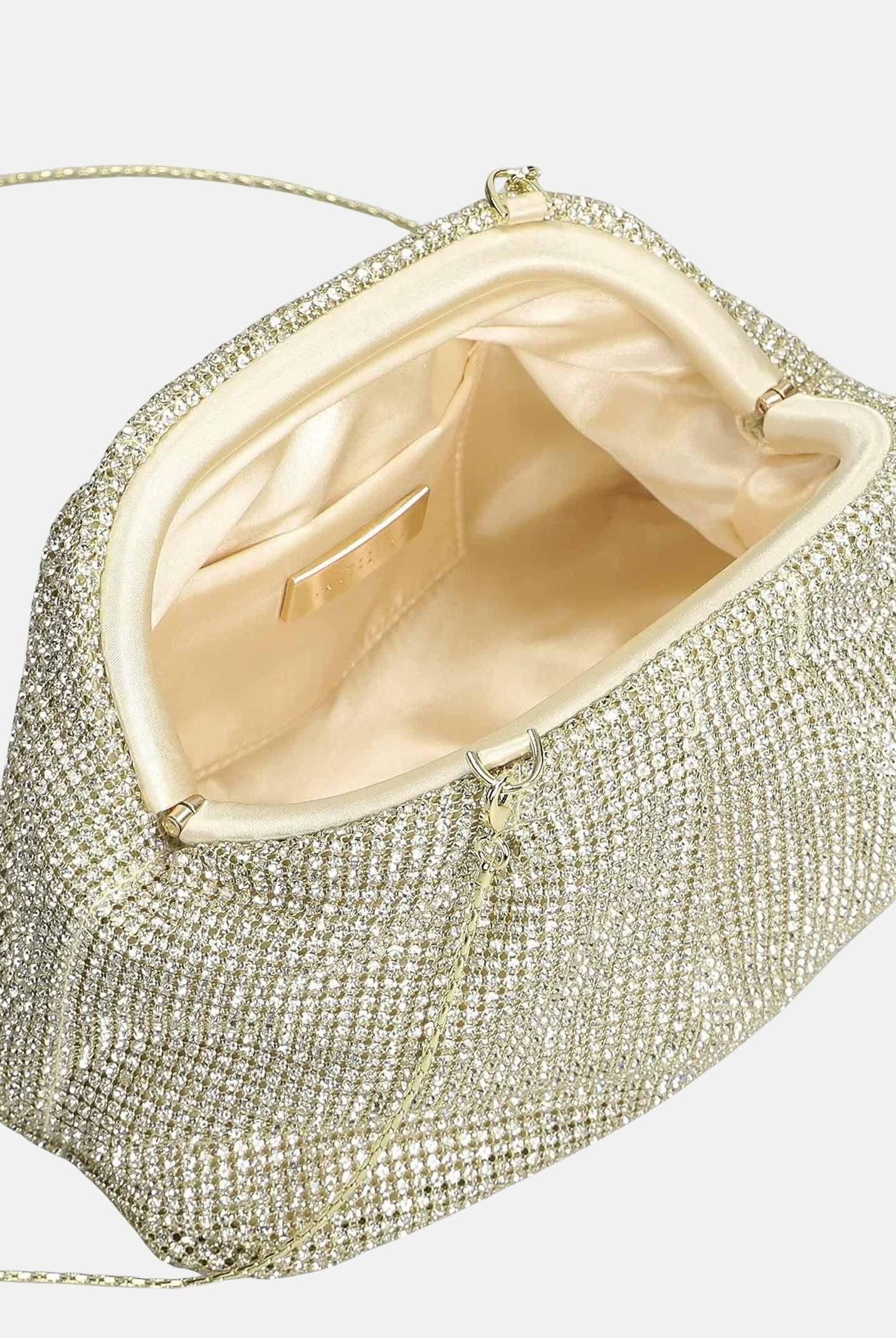 TWENTY FOURHAITCH Pochette Petra oro da donna realizzata in maglia strass LB1009362P OR TWENTY FOURHAITCH