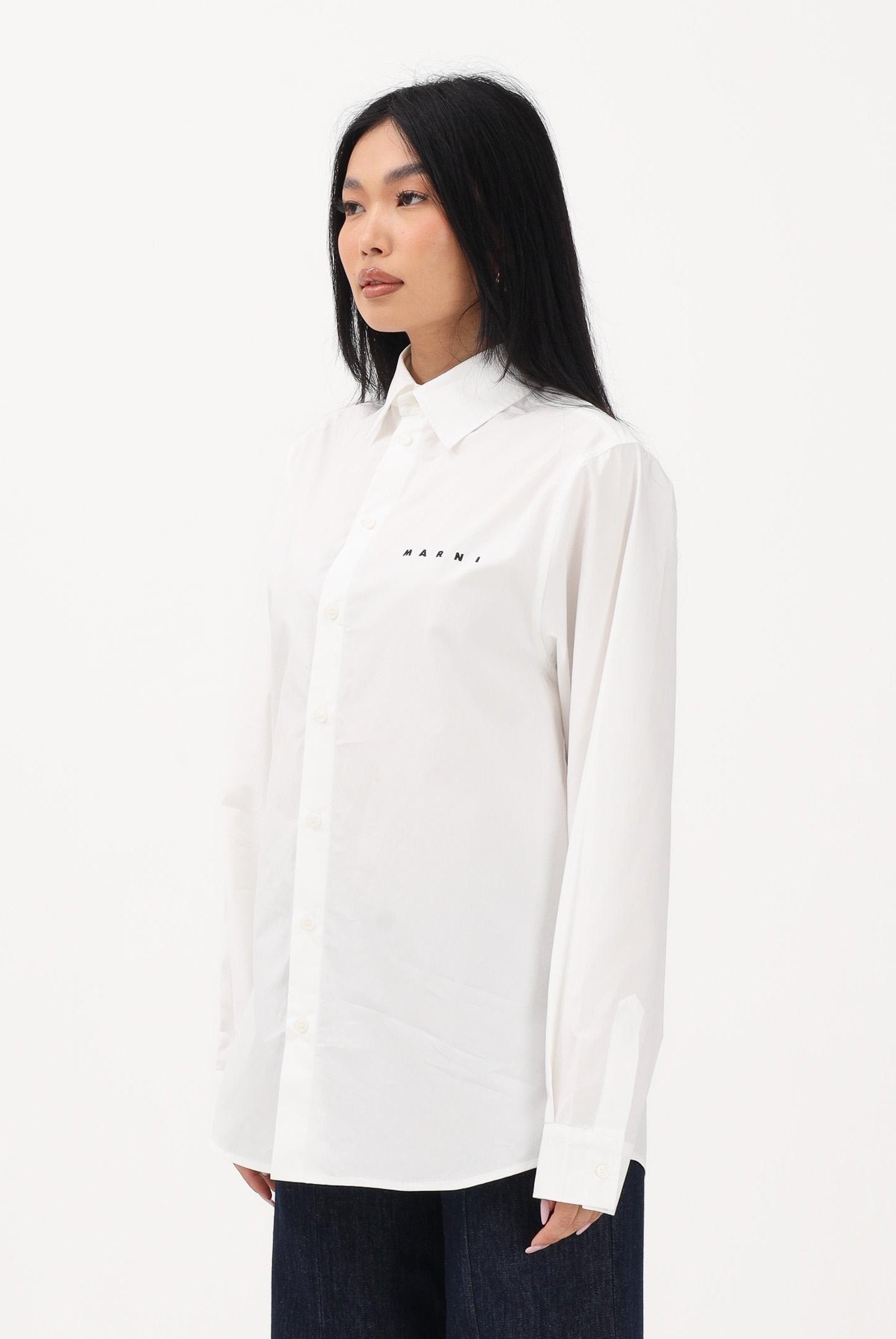 MARNI Camicia a manica lunga bianca per donna, ragazzi e bambini con logo M01628M00UW 0M114 MARNI