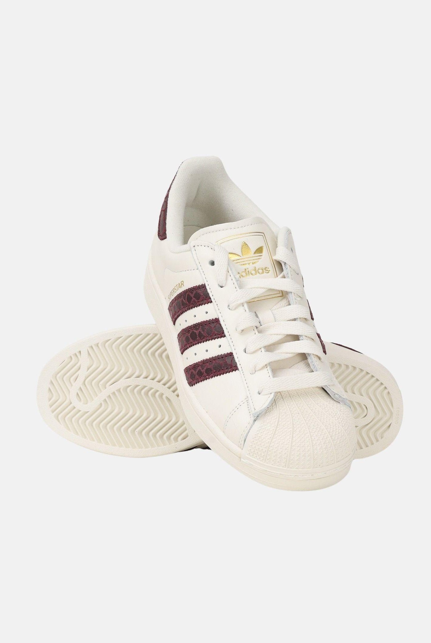 ADIDAS ORIGINALS Sneakers SUPERSTAR II panna e bordeaux per uomo e donna KI3570 . ADIDAS ORIGINALS