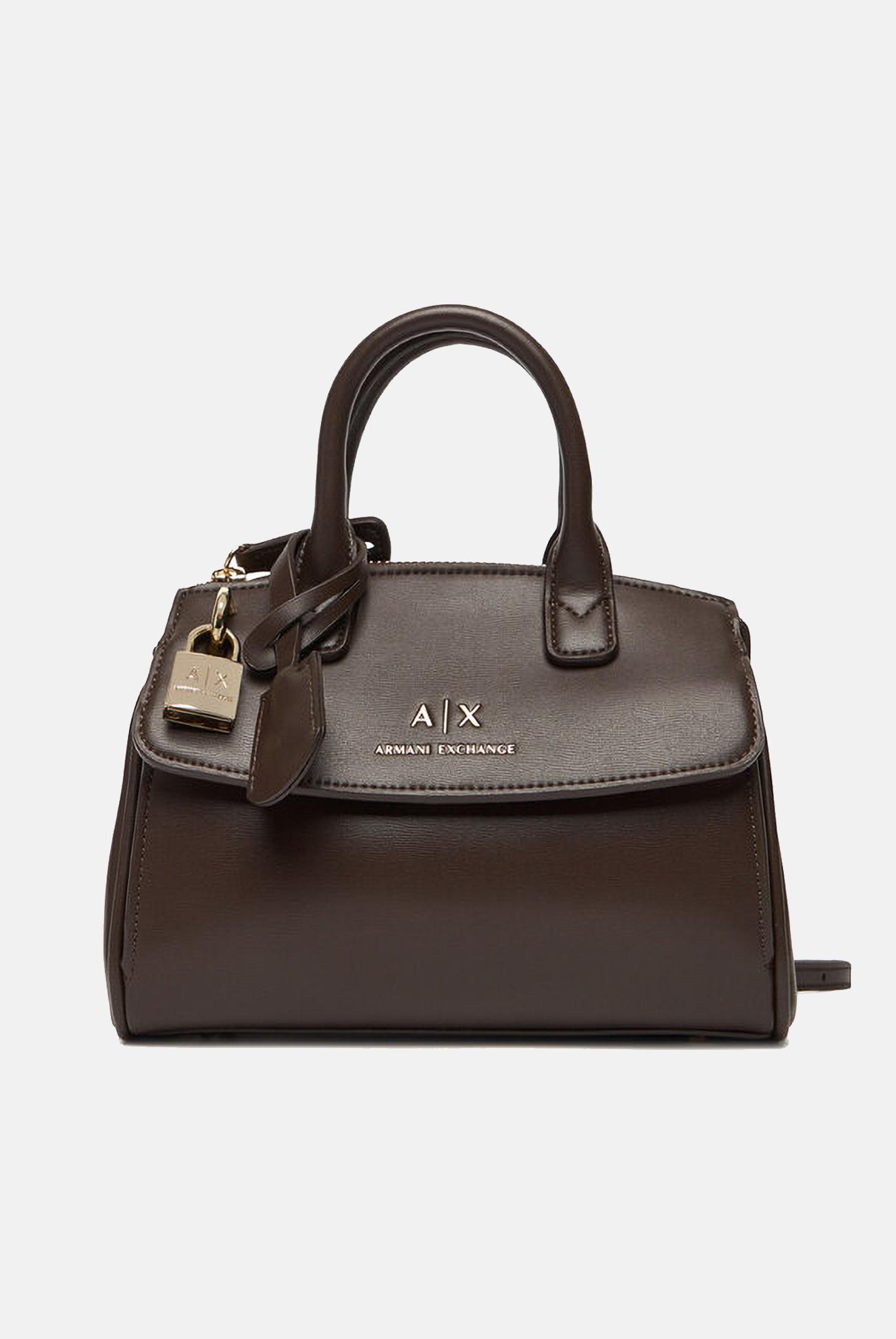 ARMANI EXCHANGE Borsa a mano marrone da donna con lucchetto XW000395AF12040 U6304 ARMANI EXCHANGE