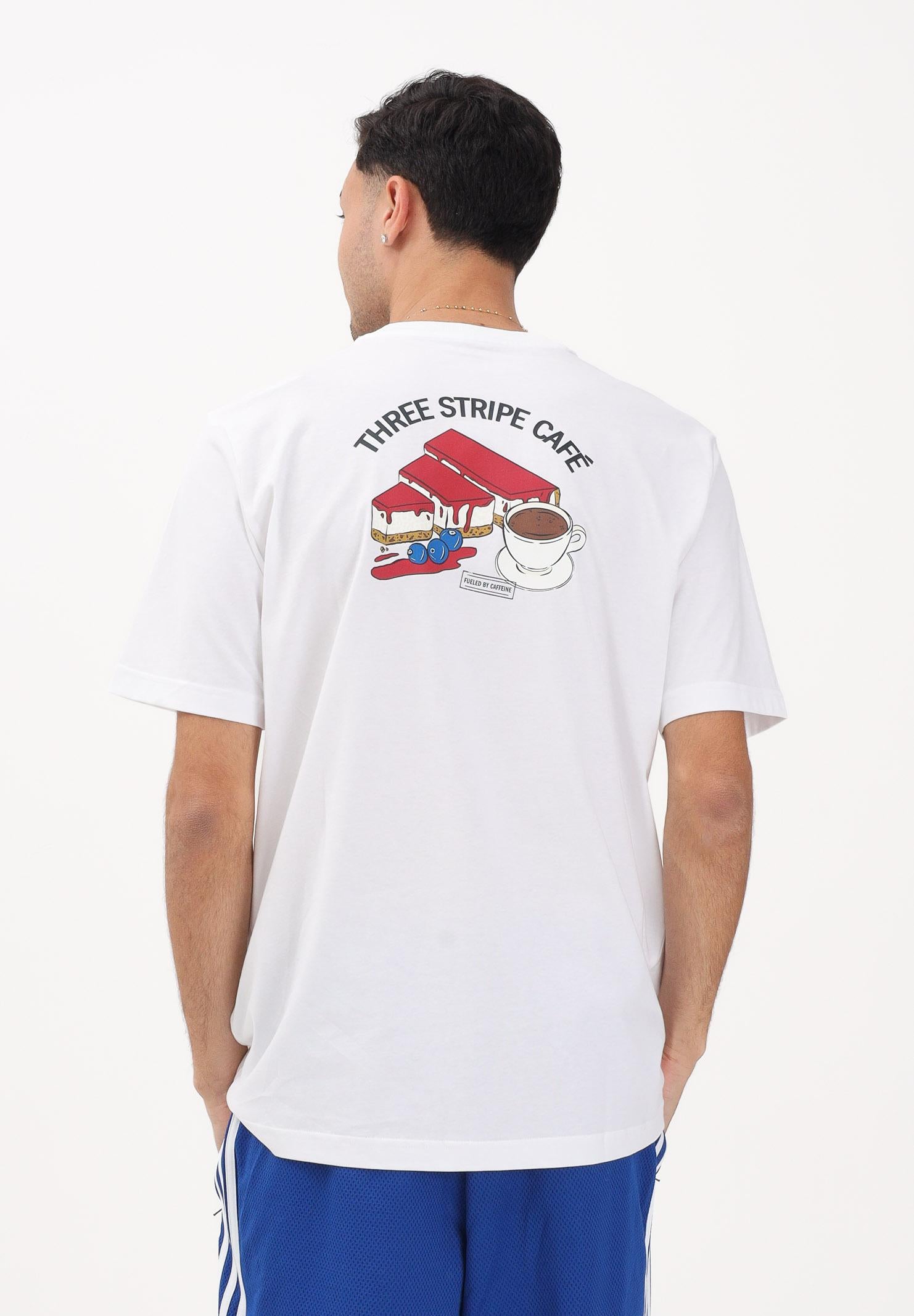 ADIDAS PERFORMANCE T-shirt a manica corta Coffee Cafe Cheesecake bianca da uomo KB2497 . ADIDAS PERFORMANCE