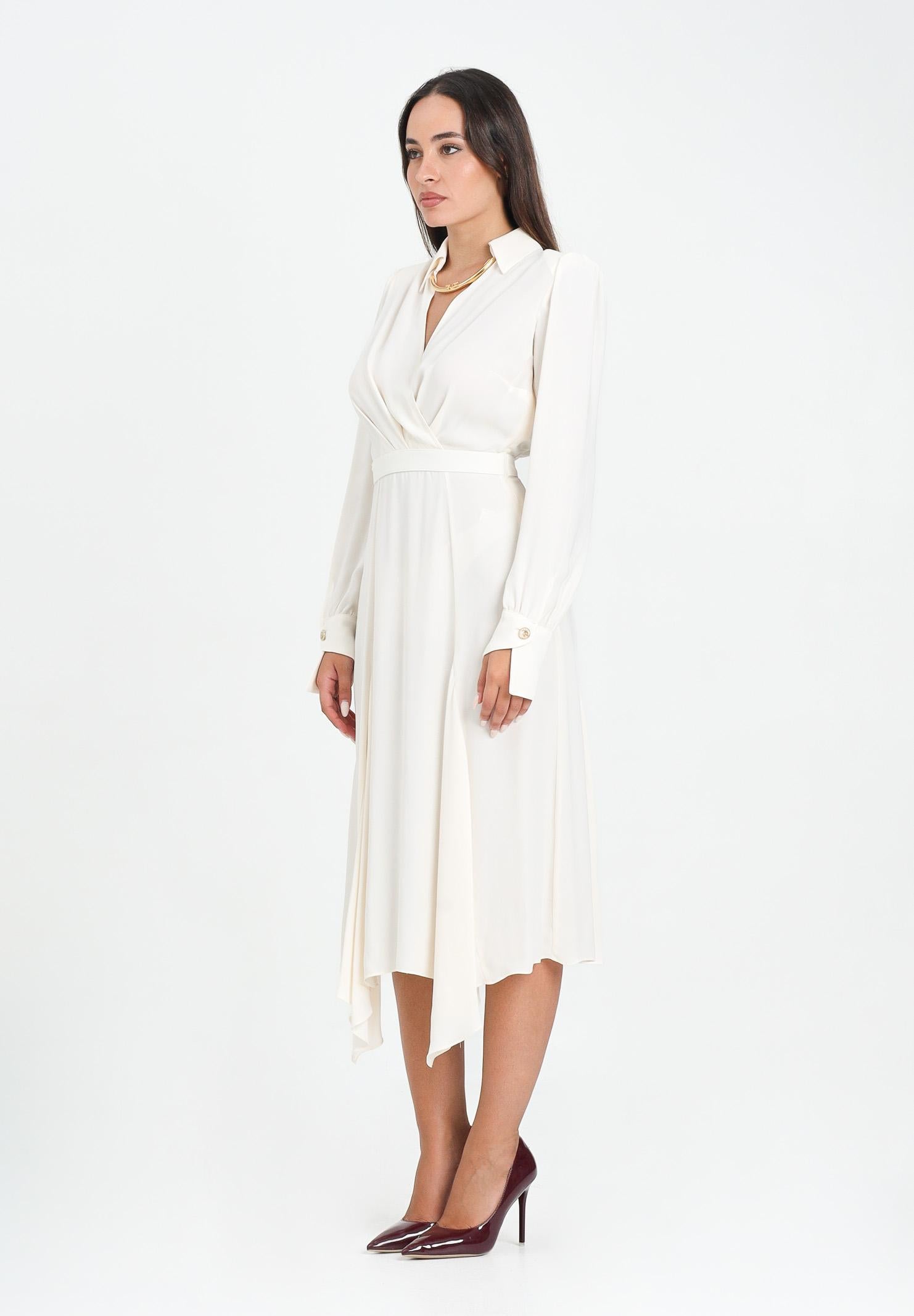 ELISABETTA FRANCHI Abito midi bianco latte da donna ABT0356E2 DZ9 ELISABETTA FRANCHI