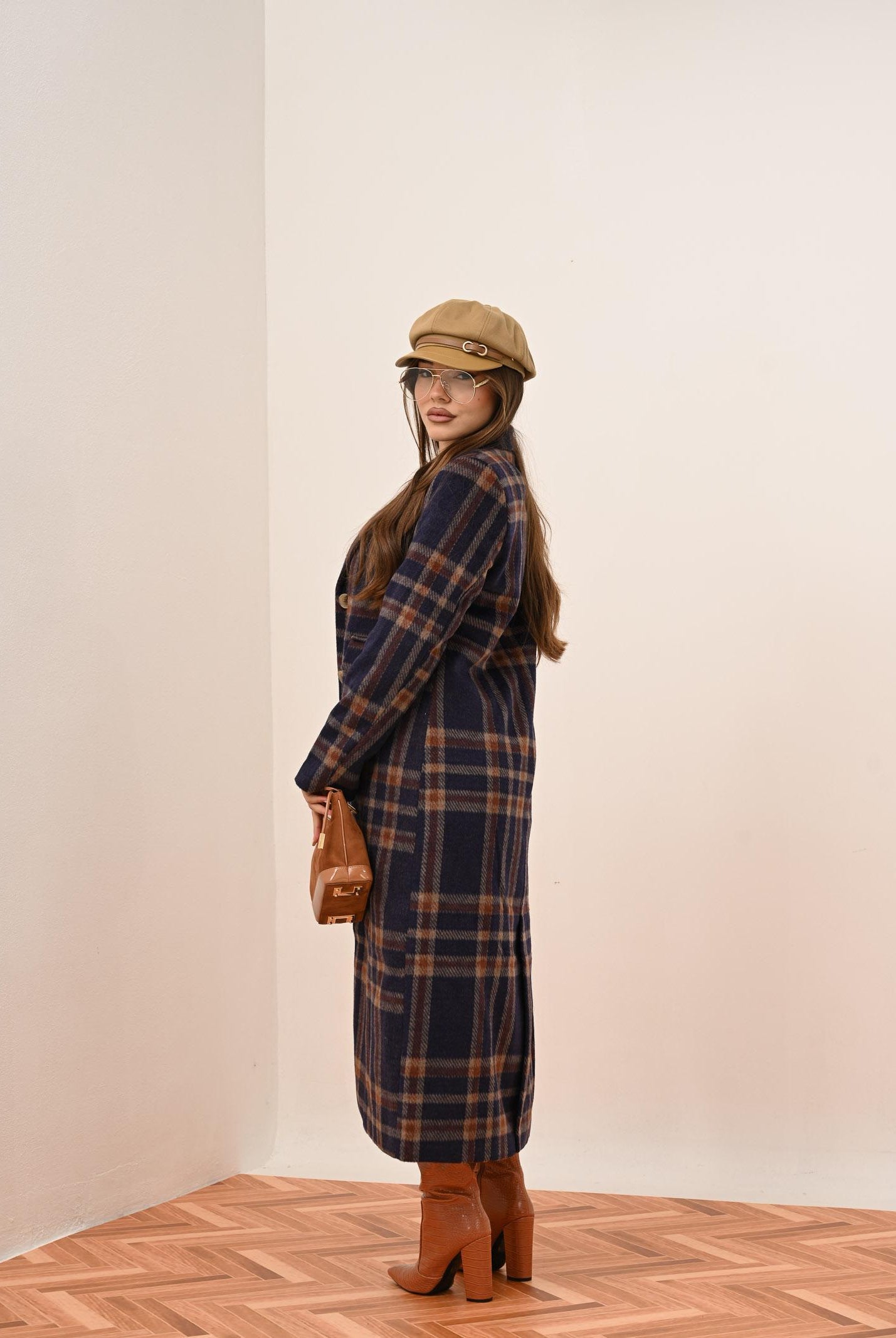 ONLY Cappotto lungo viola da donna caratterizzato da un elegante motivo a quadri 15355210 PlumPerfect ONLY