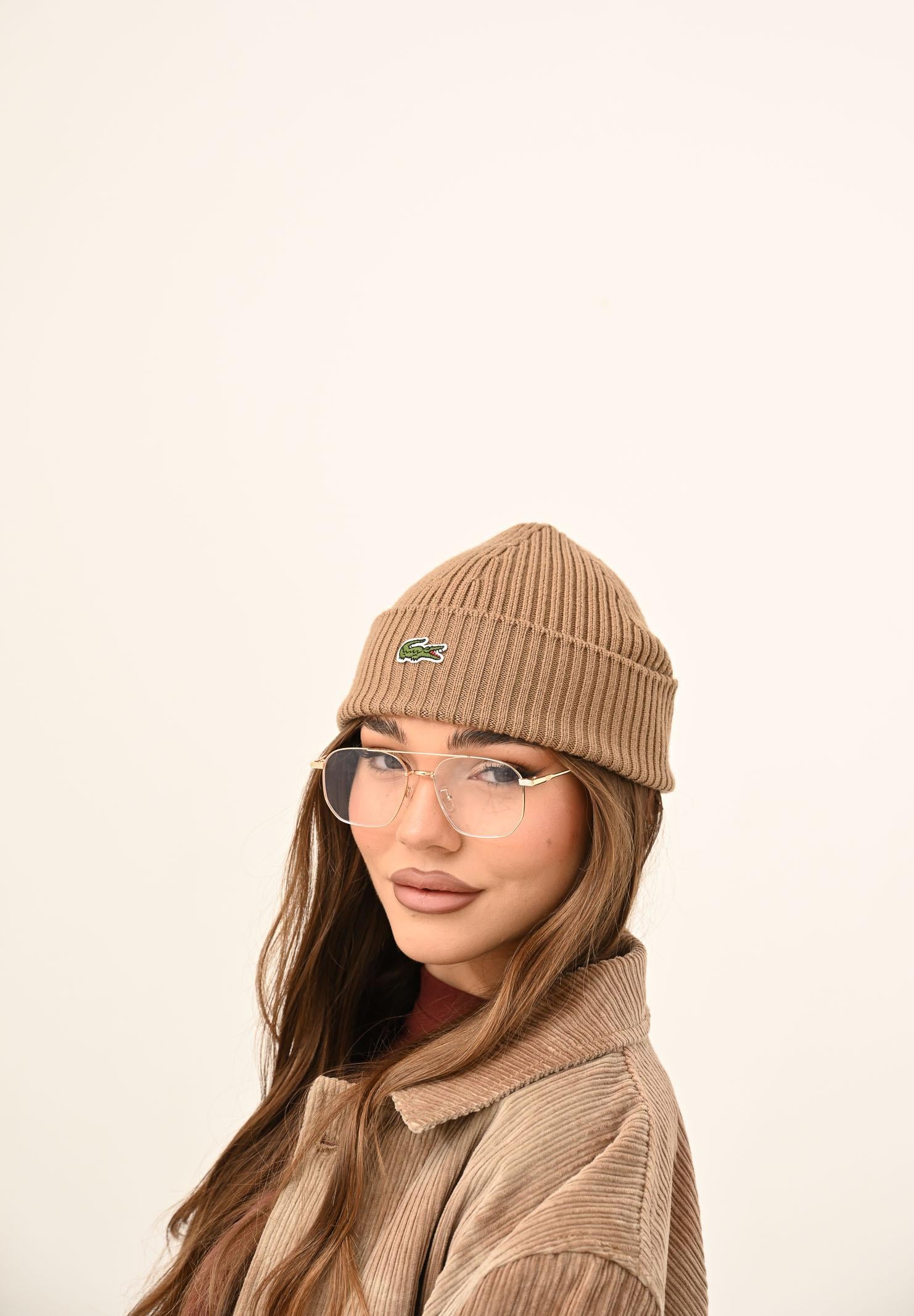 LACOSTE Berretto di lana marrone per uomo e donna RB0001 DPC LACOSTE