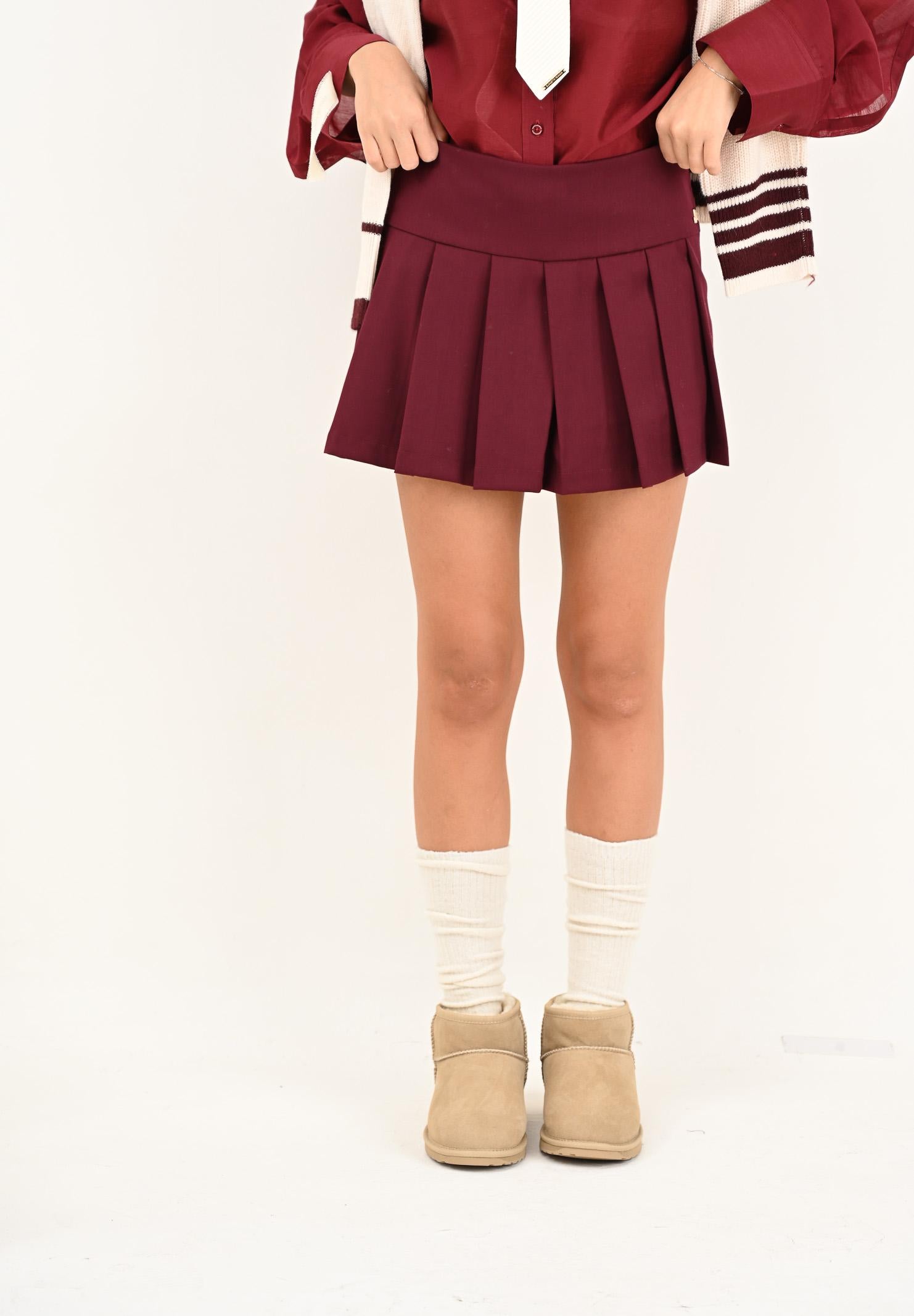 HINNOMINATE Gonna corta bordeaux da donna HMABW02225 RS02 HINNOMINATE