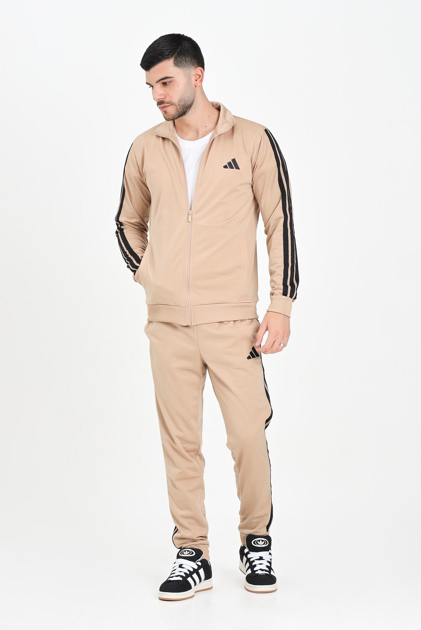 ADIDAS PERFORMANCE Tuta Essentials 3-Stripes beige da uomo JX5501 ADIDAS PERFORMANCE