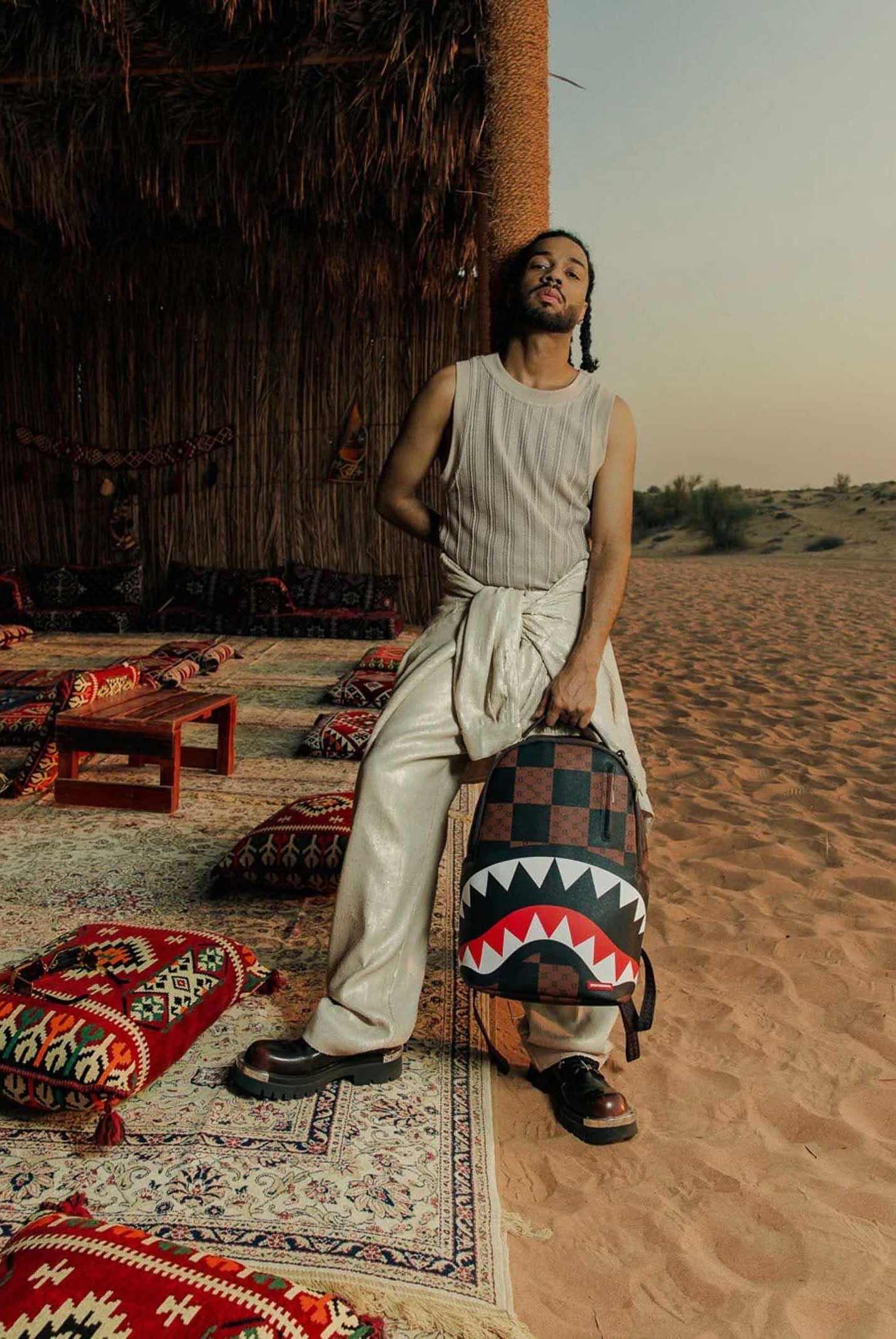 SPRAYGROUND Zaino ENLARGED CHECK PARIS DLXSV marrone e nero per uomo e donna 910B6263NSZ . SPRAYGROUND