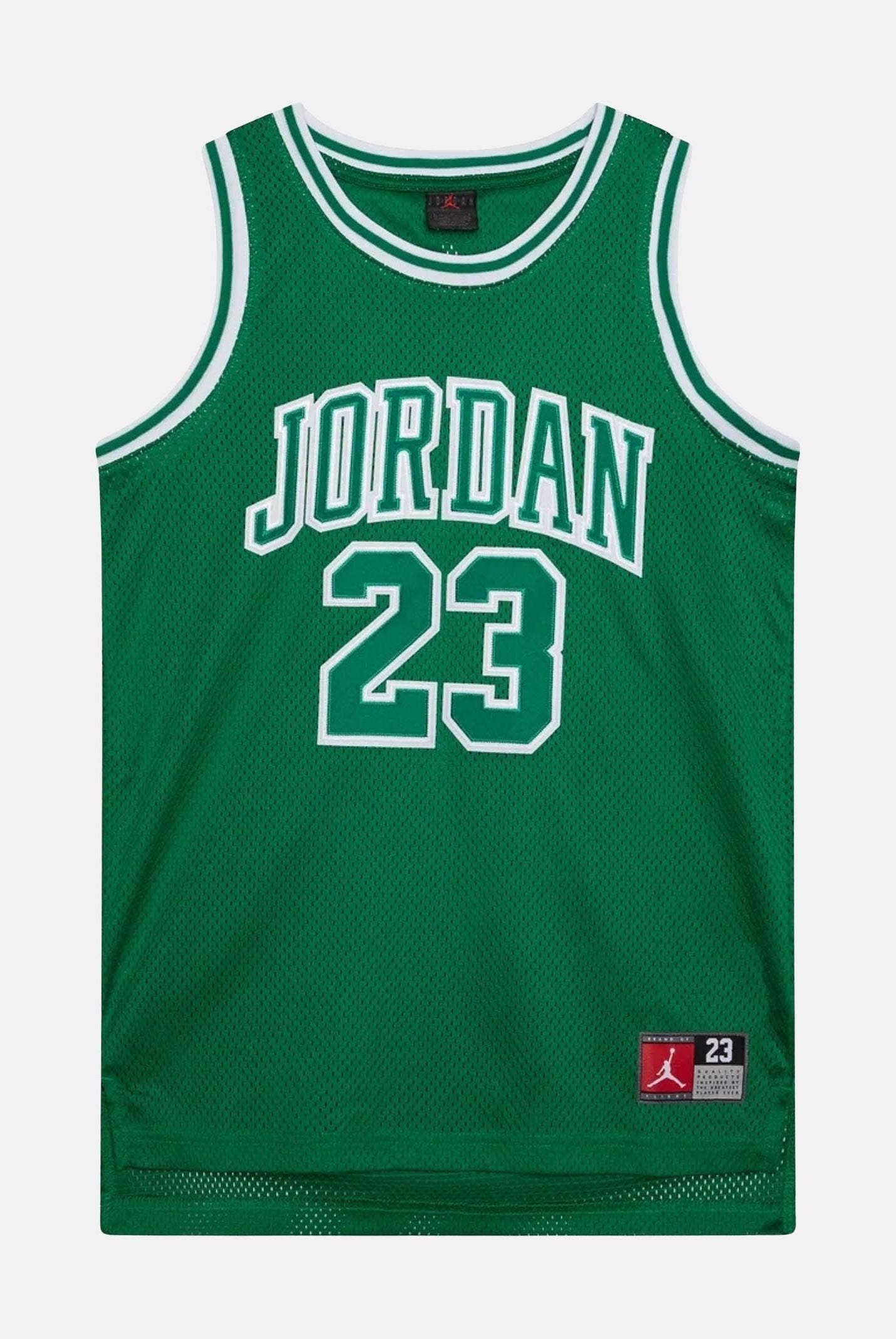 JORDAN Canotta JORDAN 23 verde per bambino e bambina 95A773 E1P JORDAN