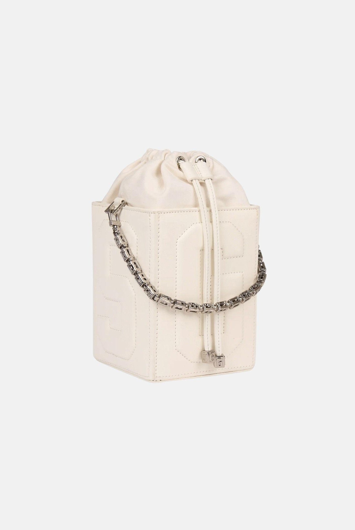 GCDS Borsa a mano panna da donna con logo GCDS in rilievo 3D GCDSD001 10 GCDS