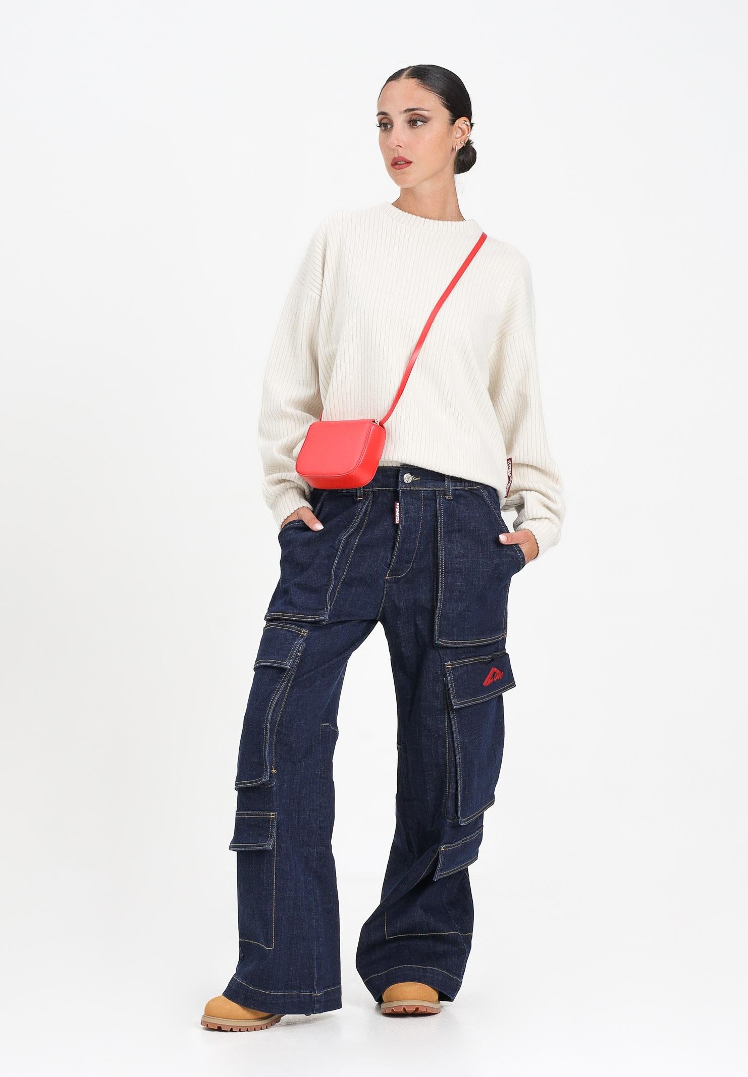 DSQUARED2 Jeans cargo in denim blu per donna, ragazzi e bambini DQ3039D0AFL DQ01 DSQUARED2