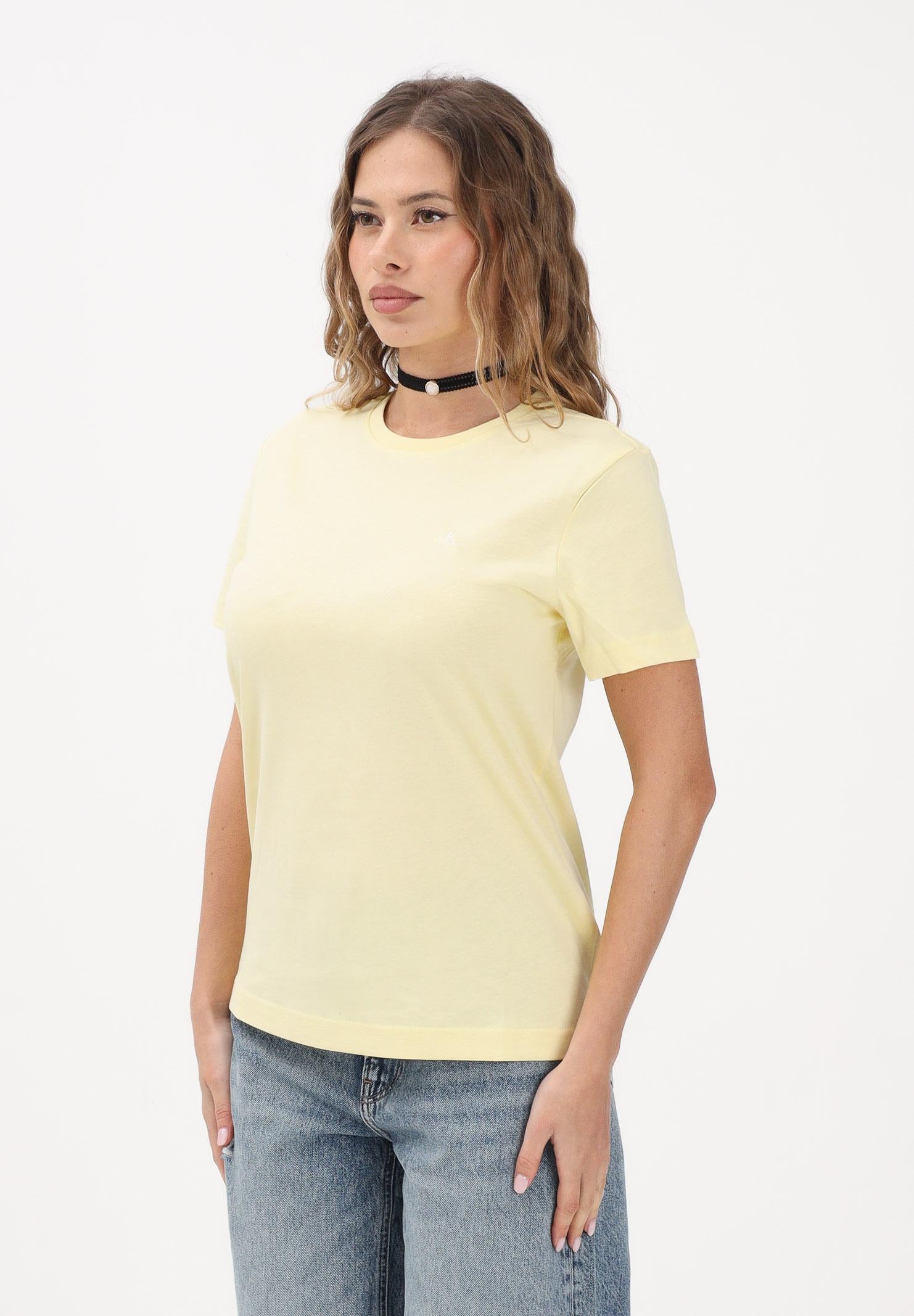 CALVIN KLEIN JEANS T-shirt a manica corta gialla da donna con logo LV047B224G 4MY CALVIN KLEIN JEANS