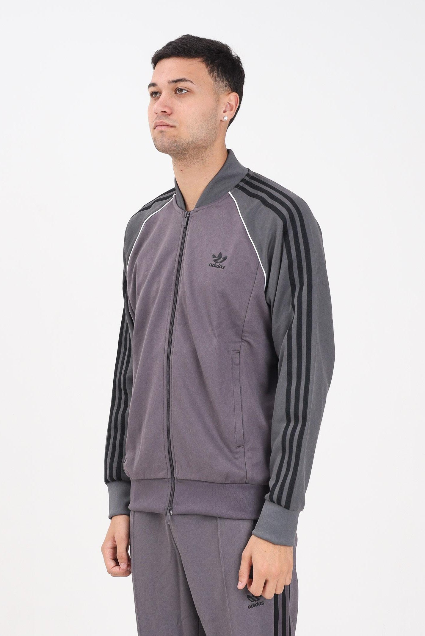 ADIDAS ORIGINALS Felpa con zip SST grigia da uomo JY1295 . ADIDAS ORIGINALS