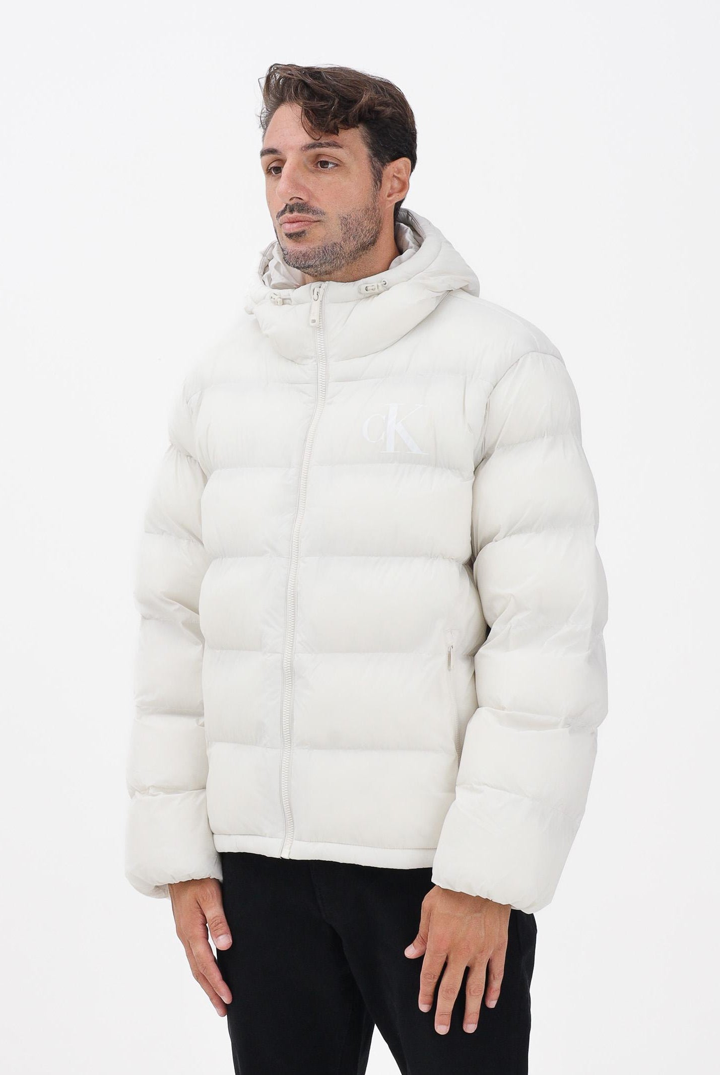 CALVIN KLEIN JEANS Piumino bianco da uomo con logo LV04RD528G67U  CALVIN KLEIN JEANS