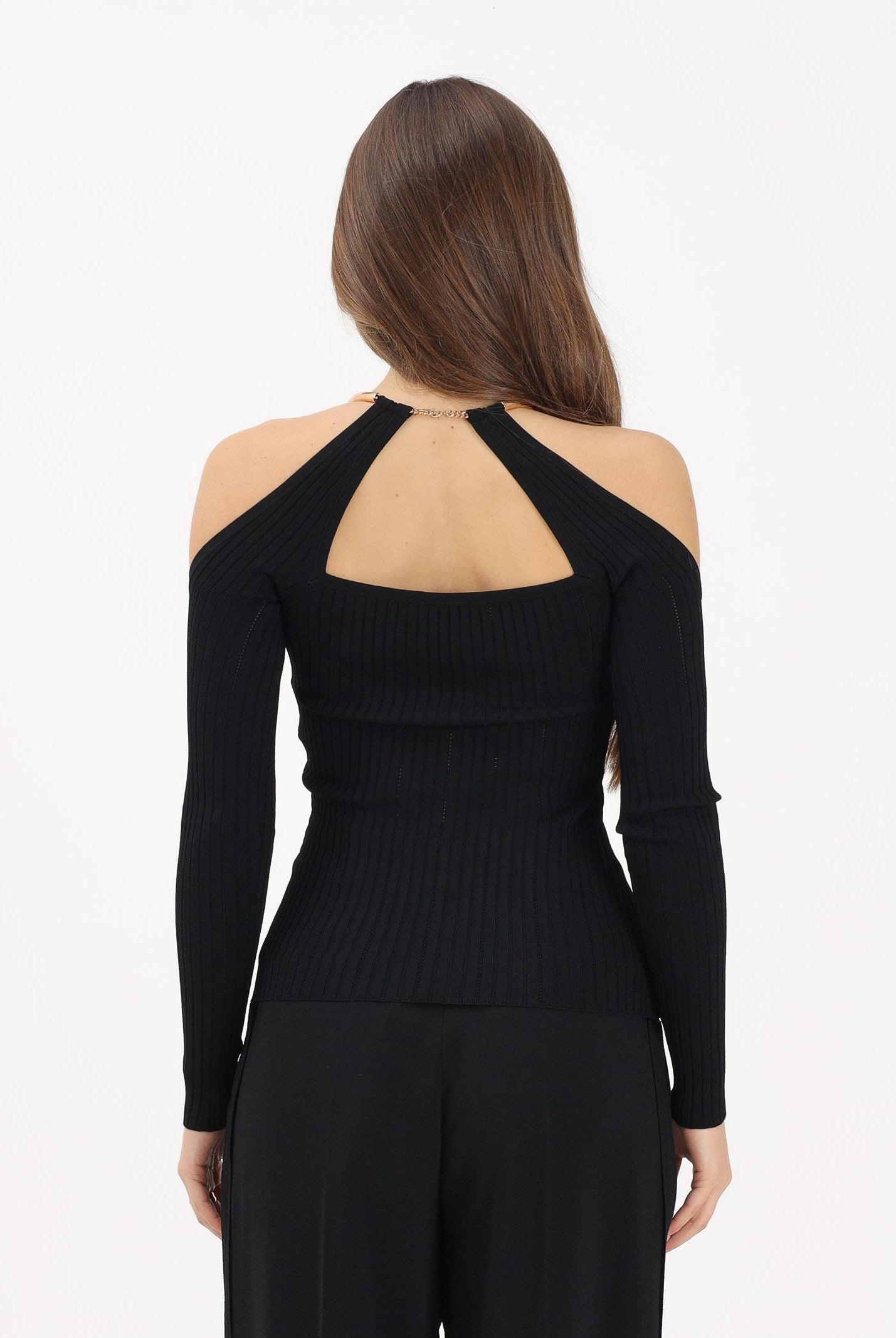 ELISABETTA FRANCHI Maglioncino nero da donna con dettaglio gioiello MK89S61E2 110 ELISABETTA FRANCHI