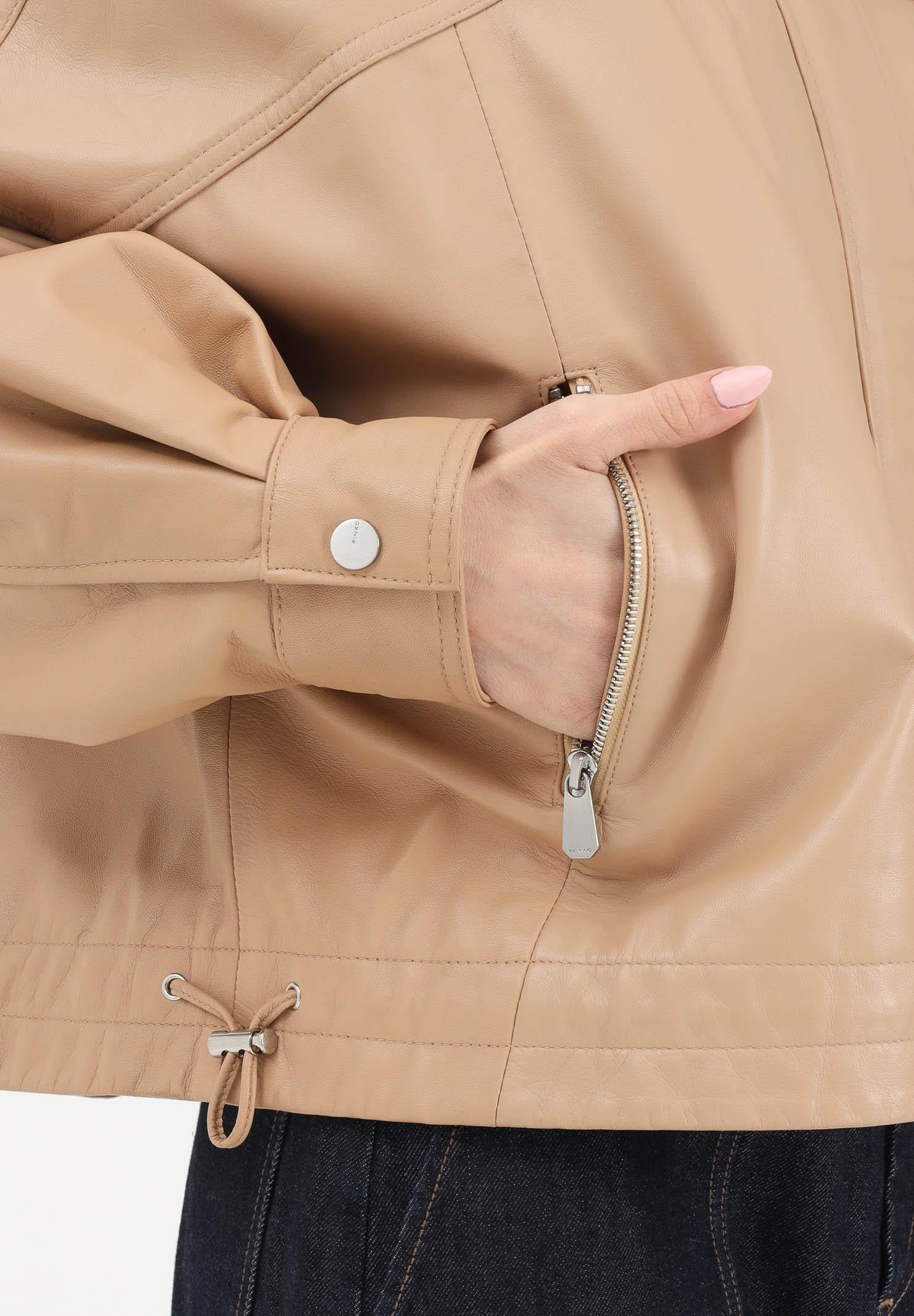 PINKO Giubbotto in pelle BAILEE BLOUSON beige da donna 106235A31Y D41 PINKO