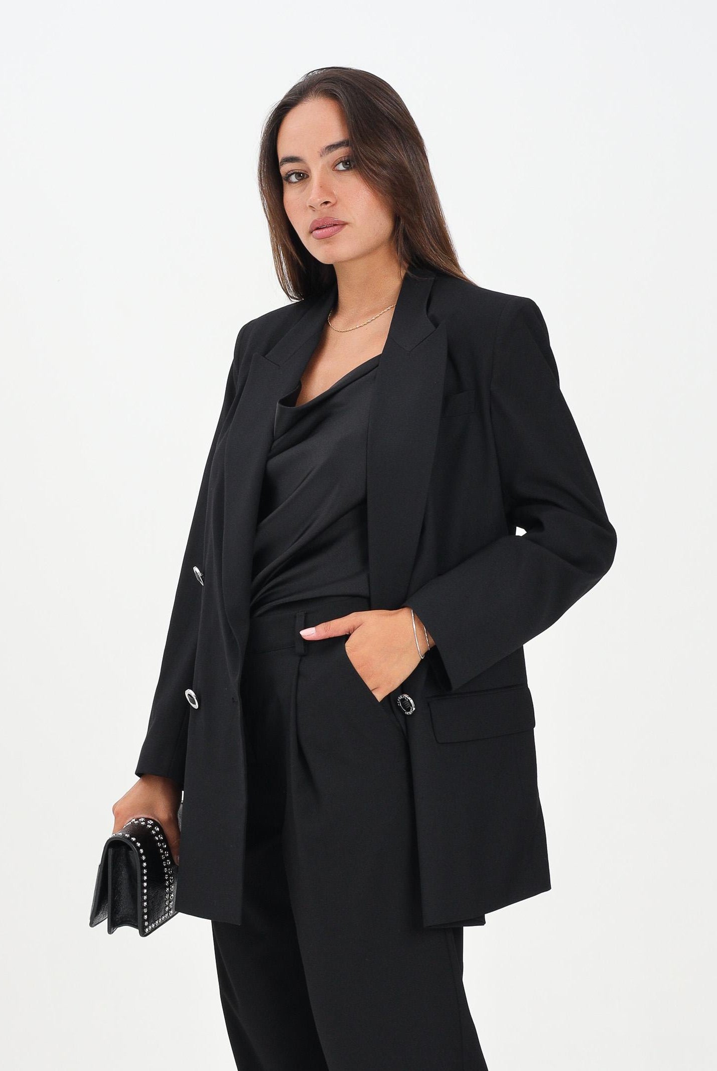 ARMANI EXCHANGE Giacca doppiopetto nera da donna XW001283AF16158 UC001 ARMANI EXCHANGE