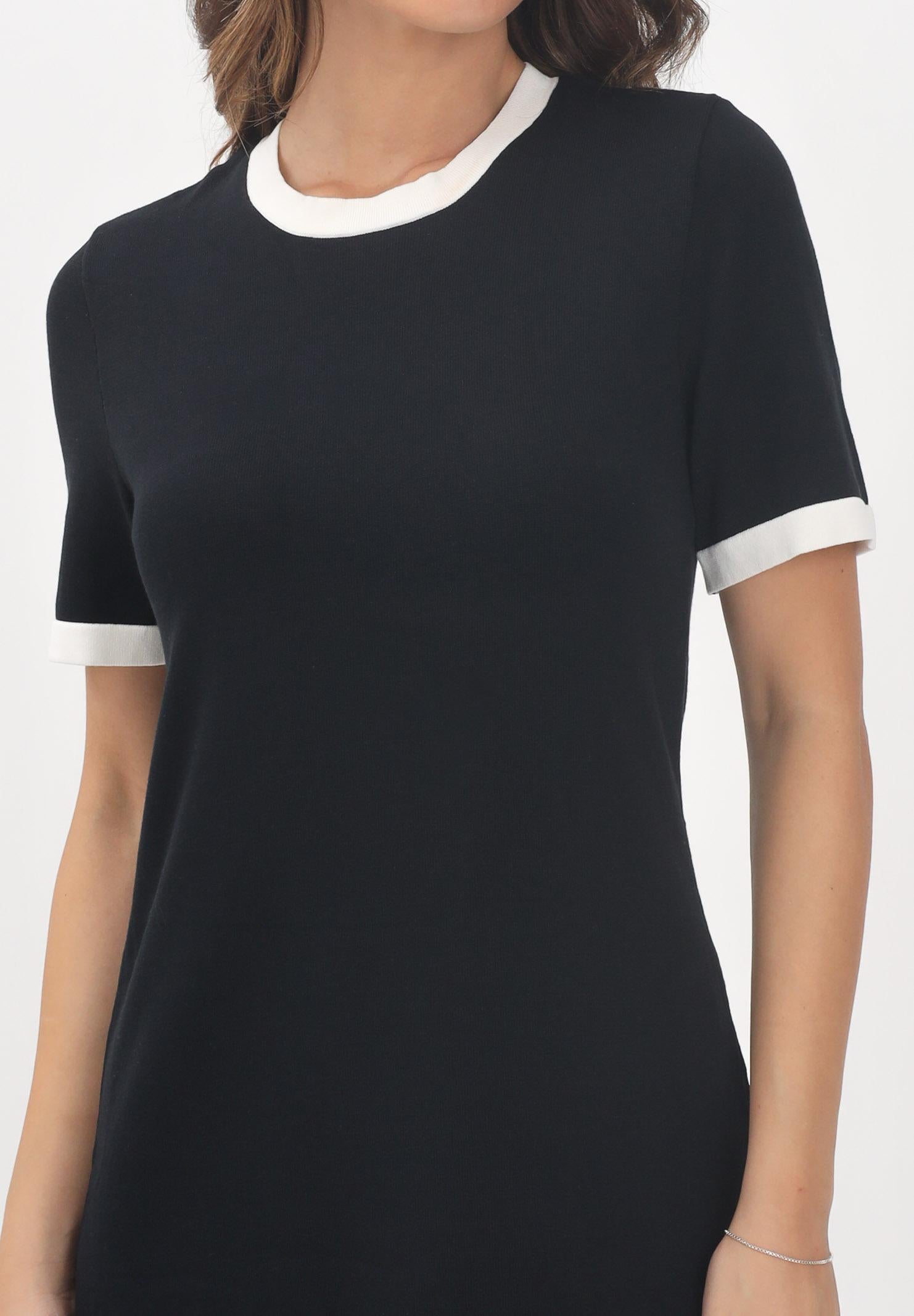 ONLY Abito corto nero da donna con profili in bianco 15356499 Black ONLY