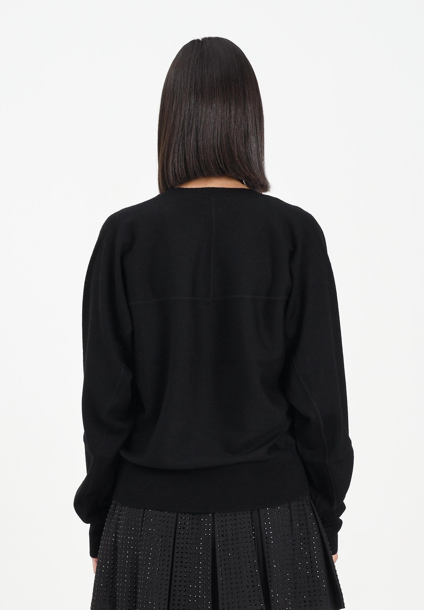 PINKO Maglioncino girocollo nero da donna con logo Love Birds 105417A18M Z99 PINKO