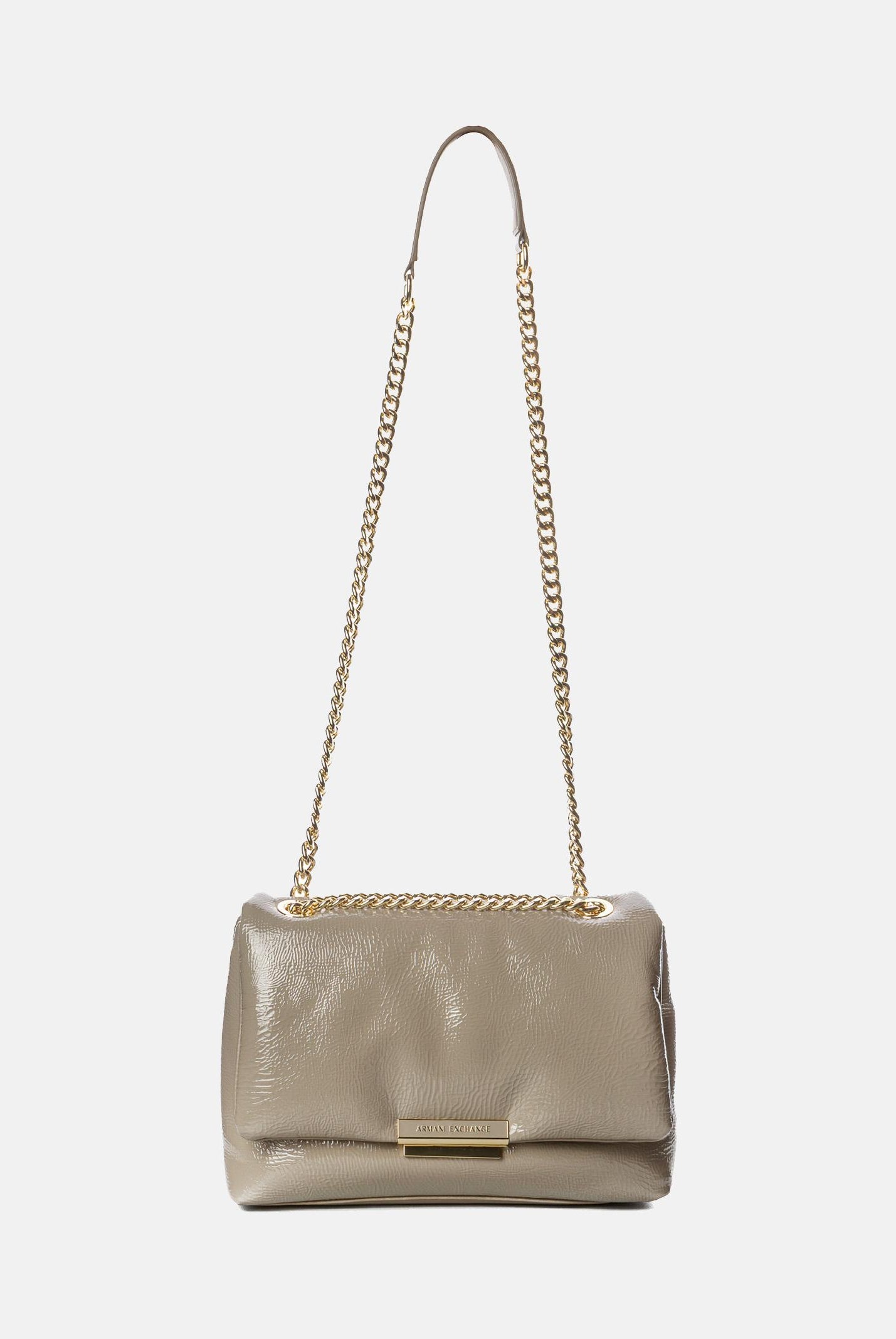 ARMANI EXCHANGE Borsa a tracolla in vernice beige da donna XW000355AF17239 U6242 ARMANI EXCHANGE