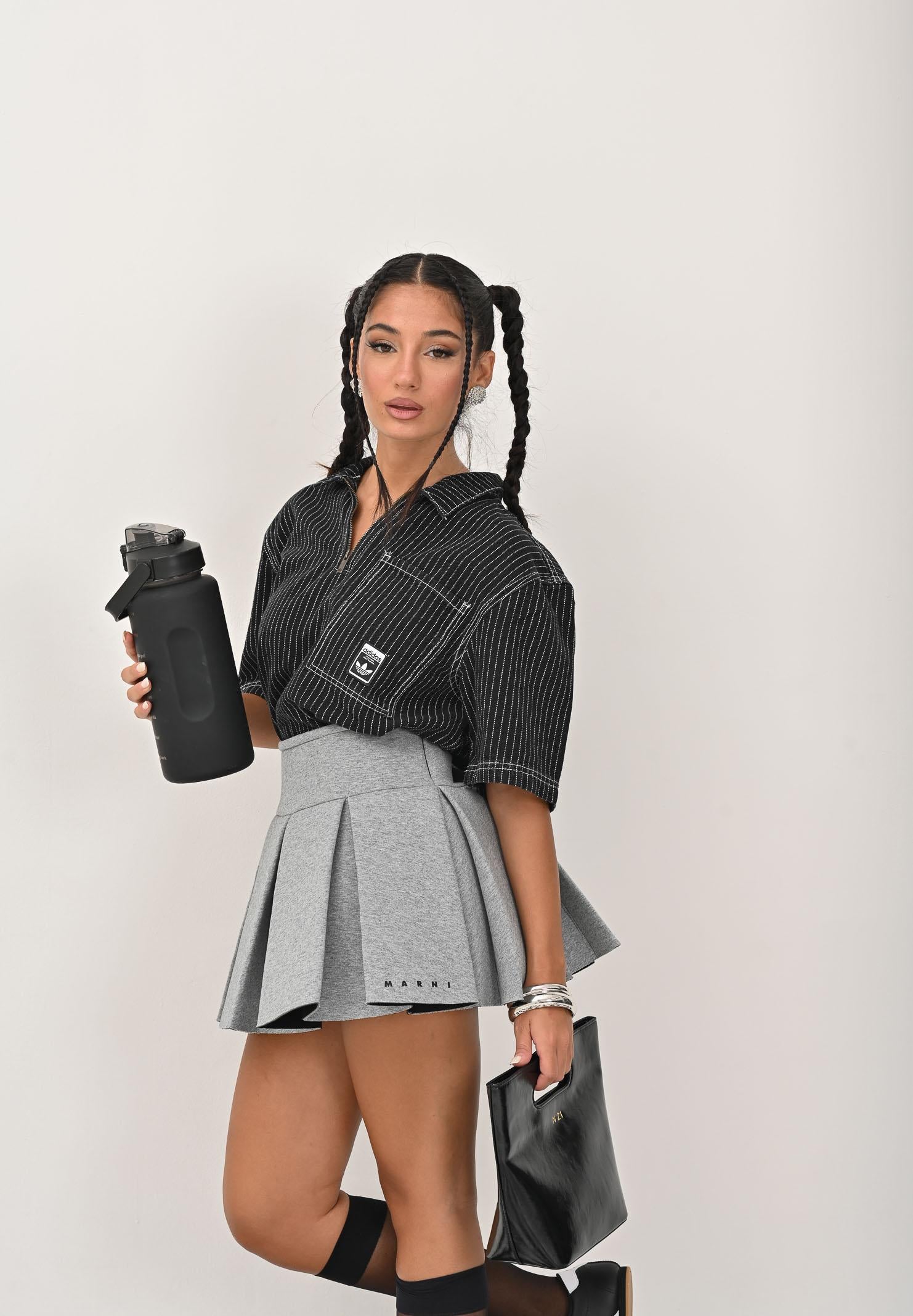 ADIDAS ORIGINALS Camicia Wabash Loose in denim nero da uomo JW0171 ADIDAS ORIGINALS