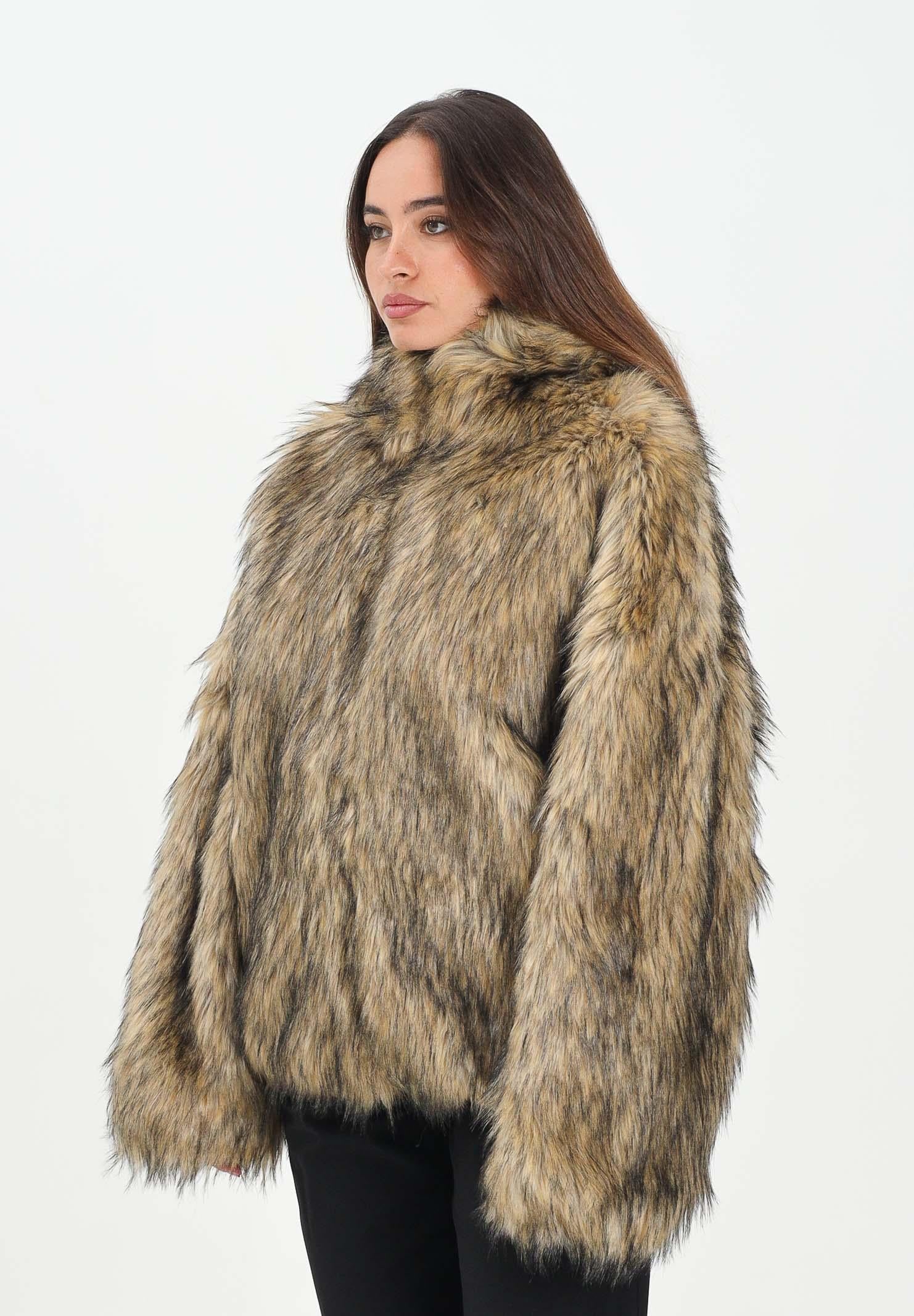 DIESEL Pelliccia sintetica beige per donna e ragazze dove il maxi logo Diesel J02406KXBQ9 K709 DIESEL