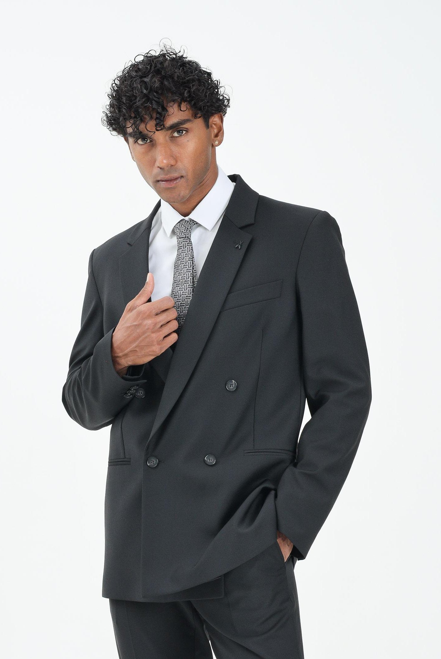 PATRIZIA PEPE Giacca doppiopetto nera da uomo 5SR743A1WK K102 PATRIZIA PEPE