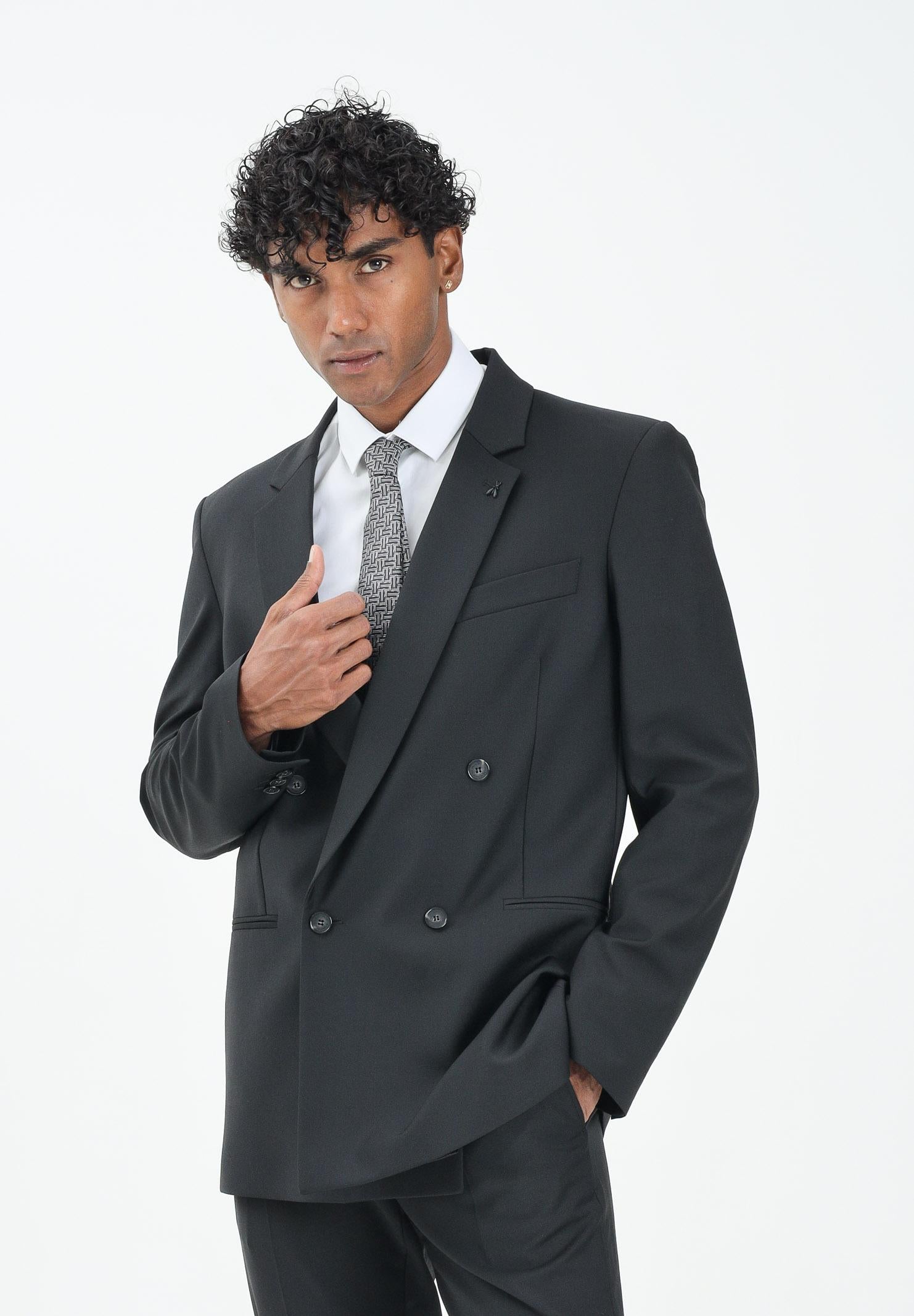 PATRIZIA PEPE Giacca doppiopetto nera da uomo 5SR743A1WK K102 PATRIZIA PEPE