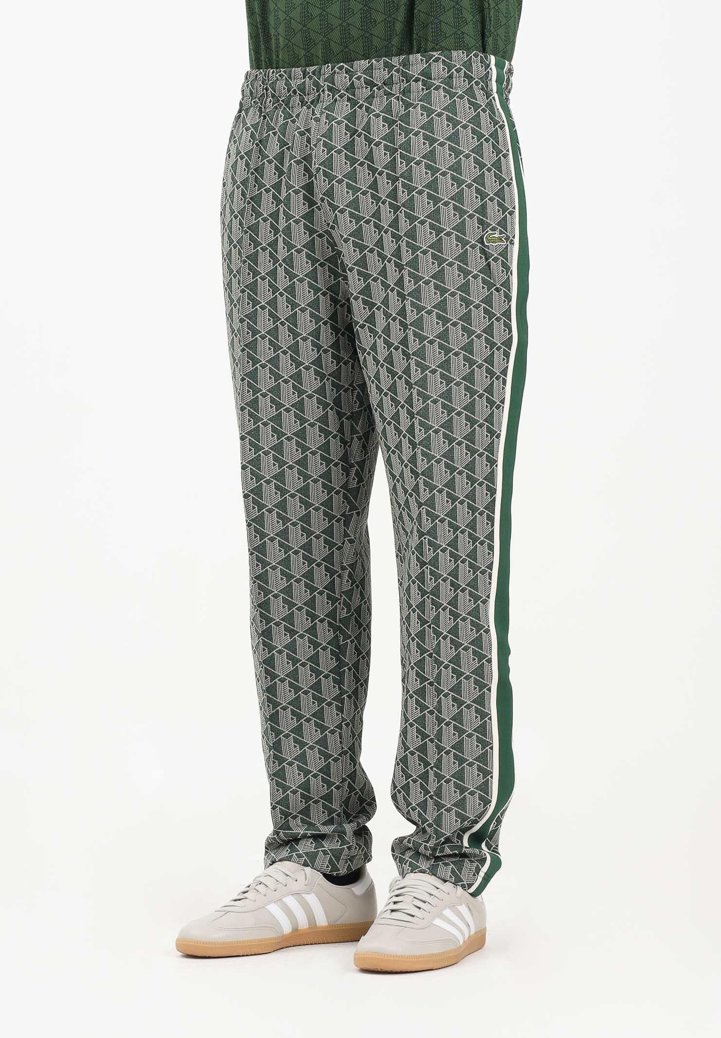 LACOSTE Pantalone sportivo verde da uomo con monogramma Paris XH1440 D1R LACOSTE