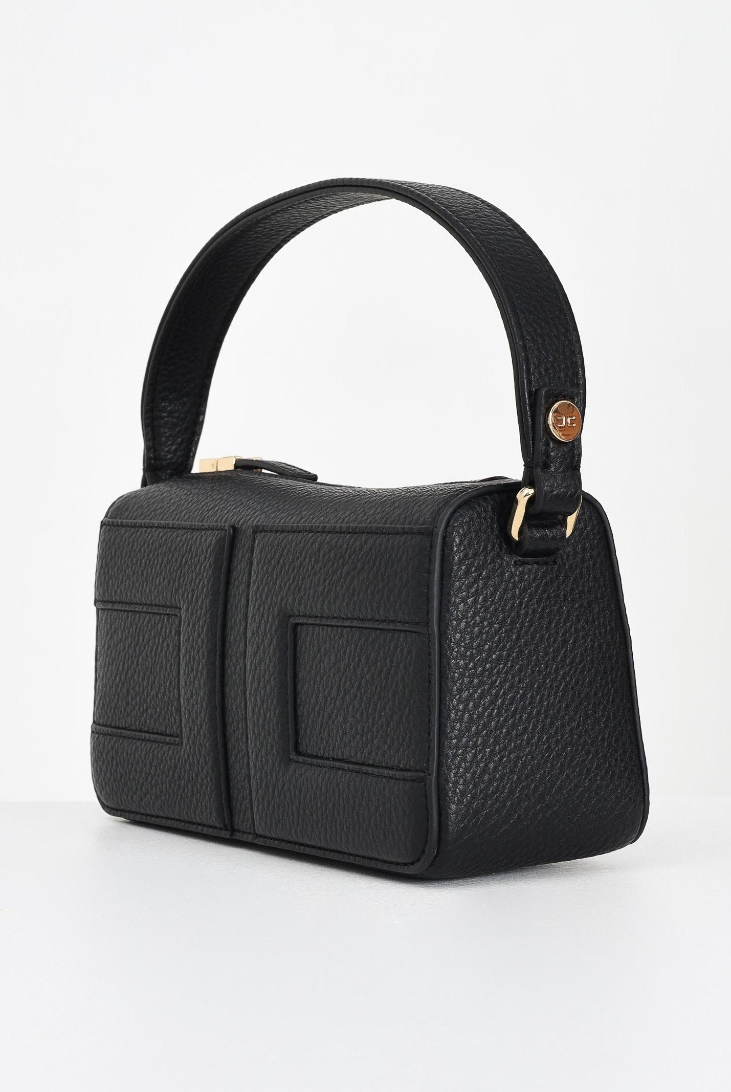 ELISABETTA FRANCHI Borsa a spalla nera da donna con logo BS55A56E2 110 ELISABETTA FRANCHI