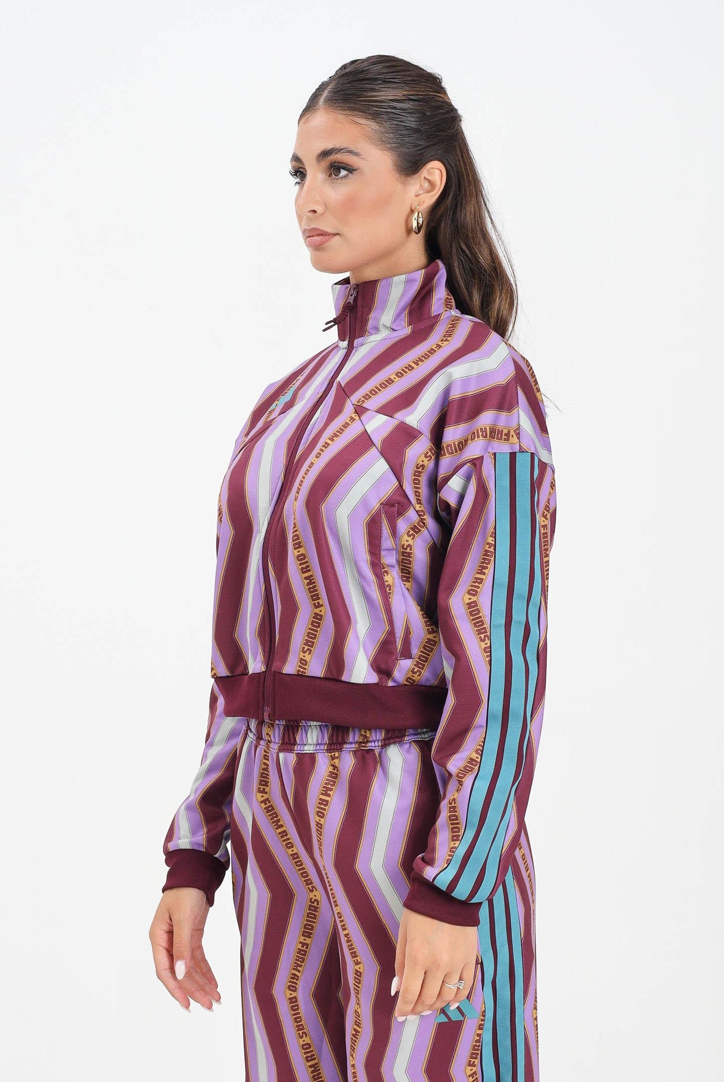 ADIDAS PERFORMANCE Felpa con zip Adidas x FARM Tiro viola da donna JL8617 . ADIDAS PERFORMANCE