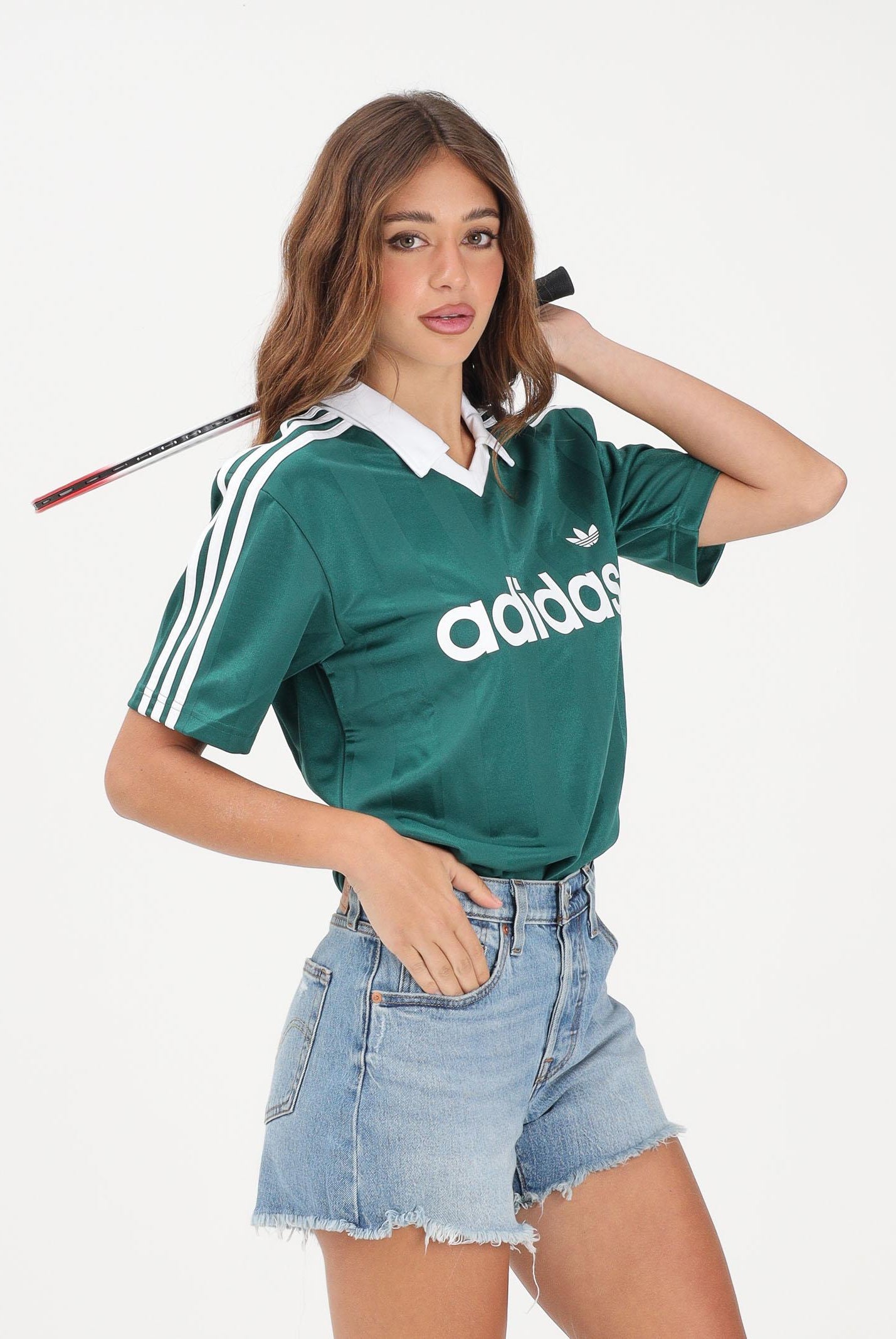 ADIDAS ORIGINALS Polo a manica corta Archive Collar Engineered Jersey verde per uomo e donna KE3582 . ADIDAS ORIGINALS