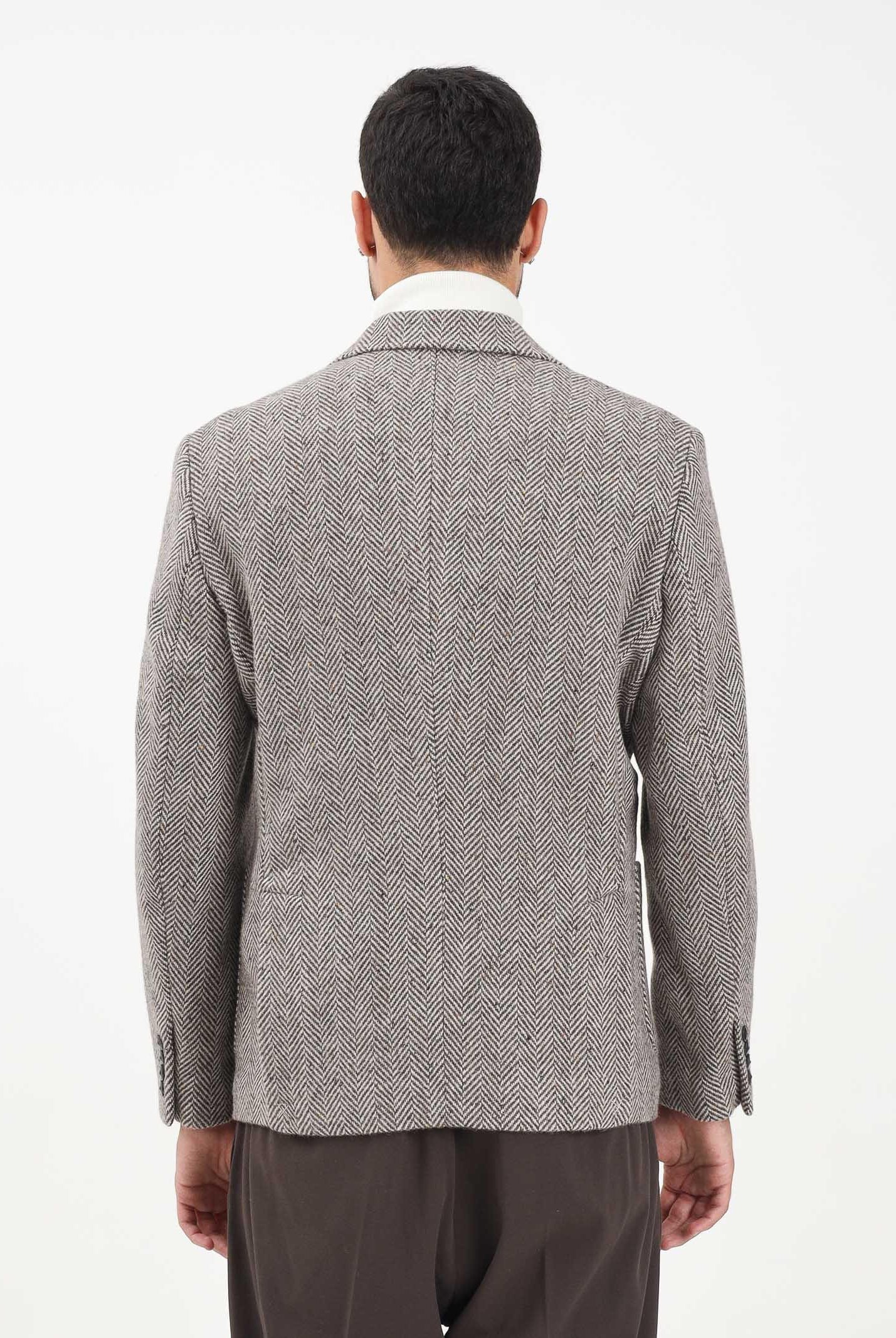 SELECTED HOMME Giacca da uomo realizzata con motivo spigato nei toni del marrone e del beige 16098742 BrownRice SELECTED HOMME