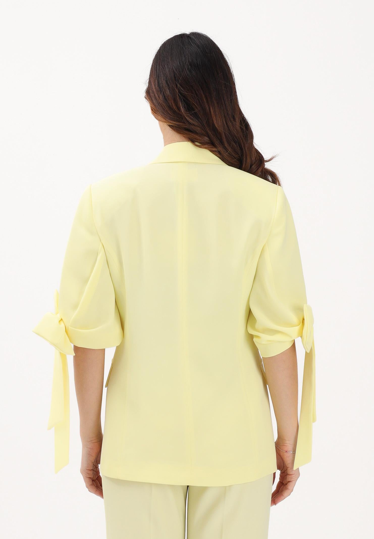 VICOLO Giacca monopetto gialla da donna con fiocchi TAB0244 ABU20 VICOLO