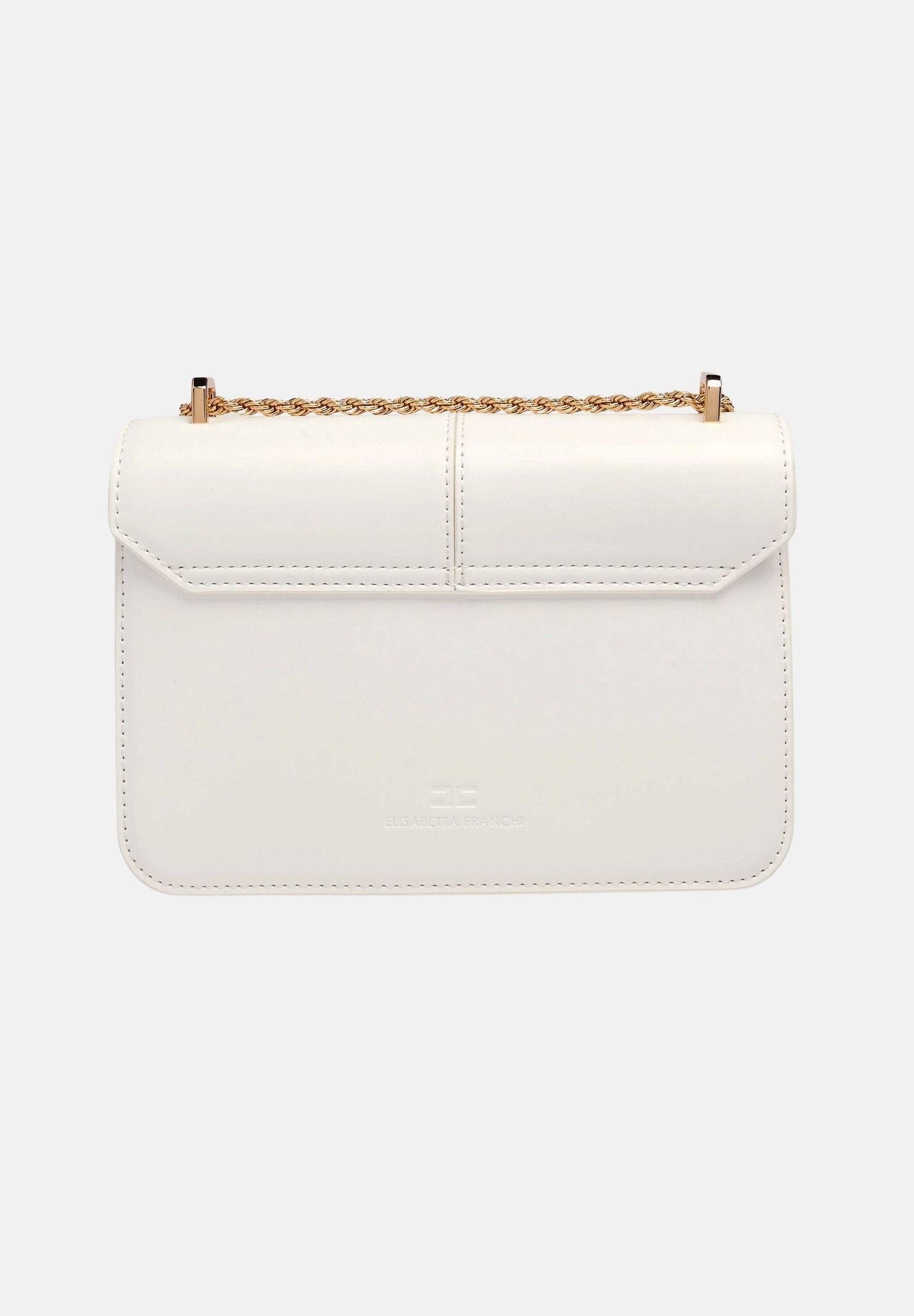 ELISABETTA FRANCHI Borsa a tracolla avorio da donna con logo BS91A61E2 360 ELISABETTA FRANCHI