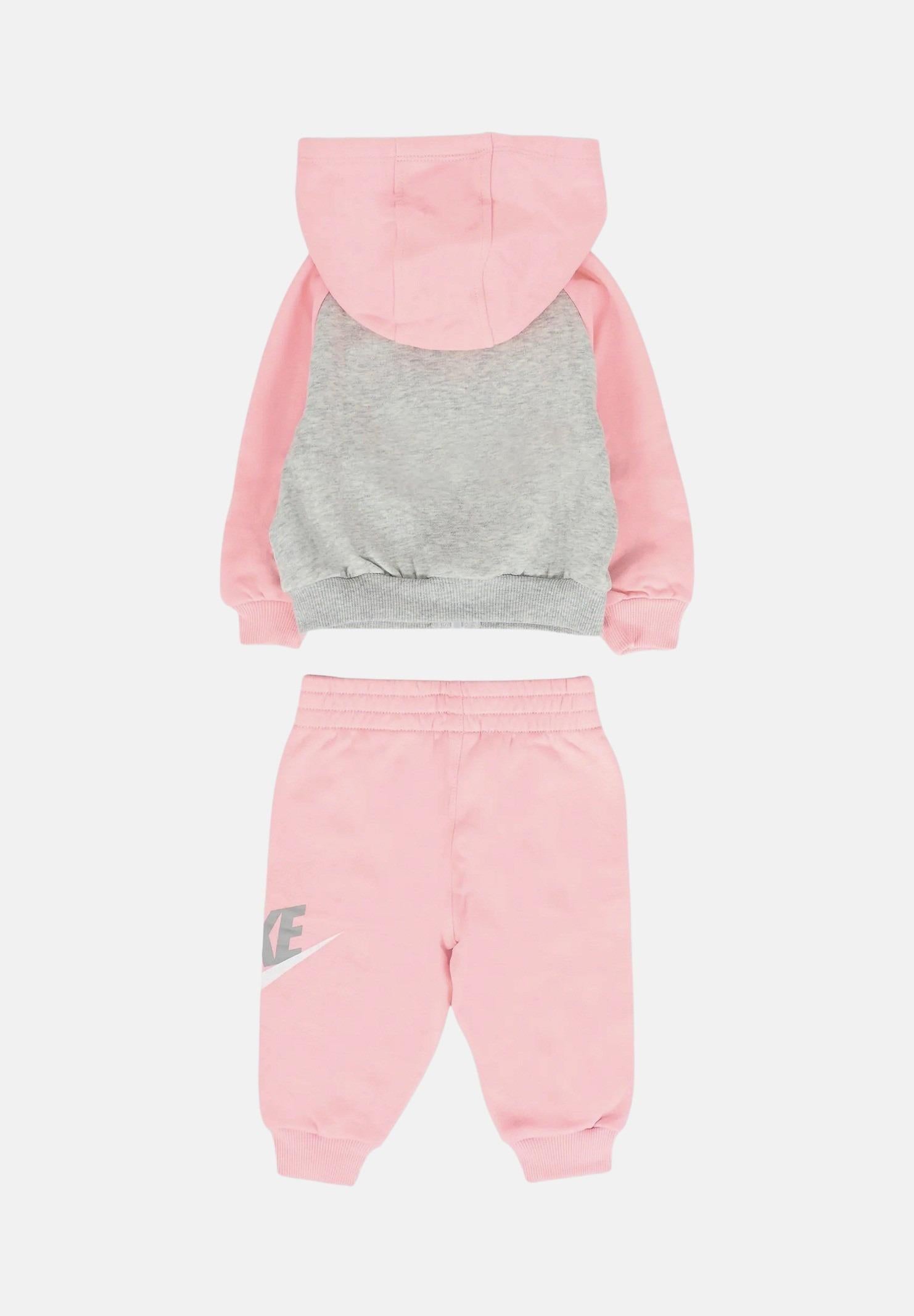 NIKE Completo rosa e grigio da neonato con stampa logo 66N341 A0W NIKE