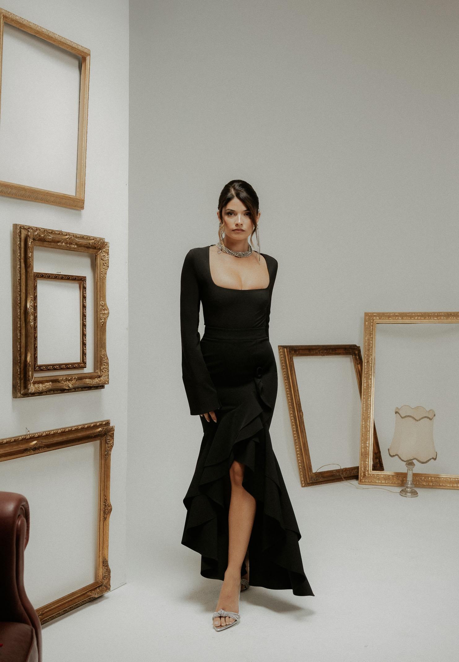 SANTAS Body manica lunga FIERTÉ nero da donna PV2607 NE SANTAS