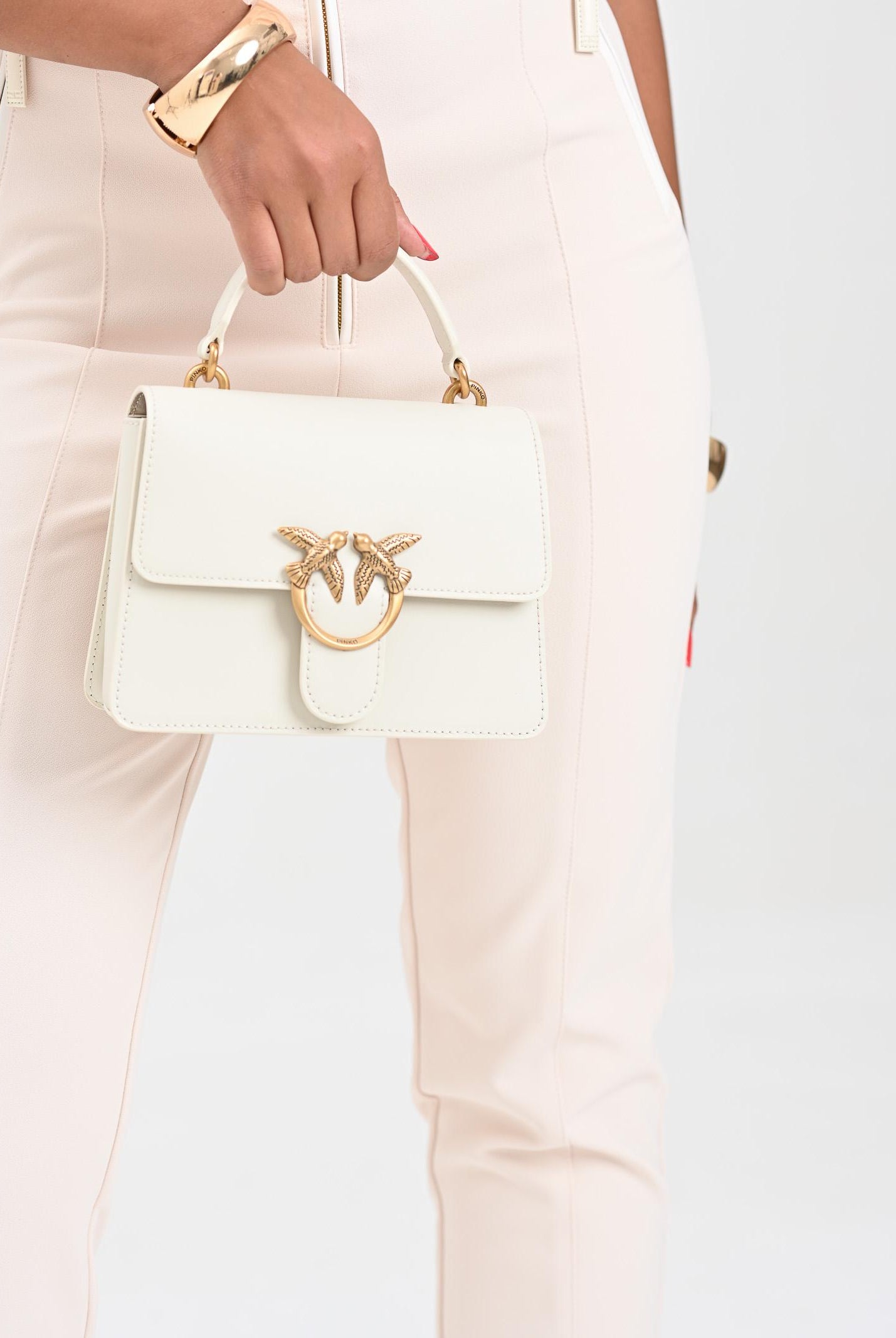 PINKO Borsa a mano Mini Love Bag One Top Handle Light panna da donna 100071A0F1 Z14Q PINKO