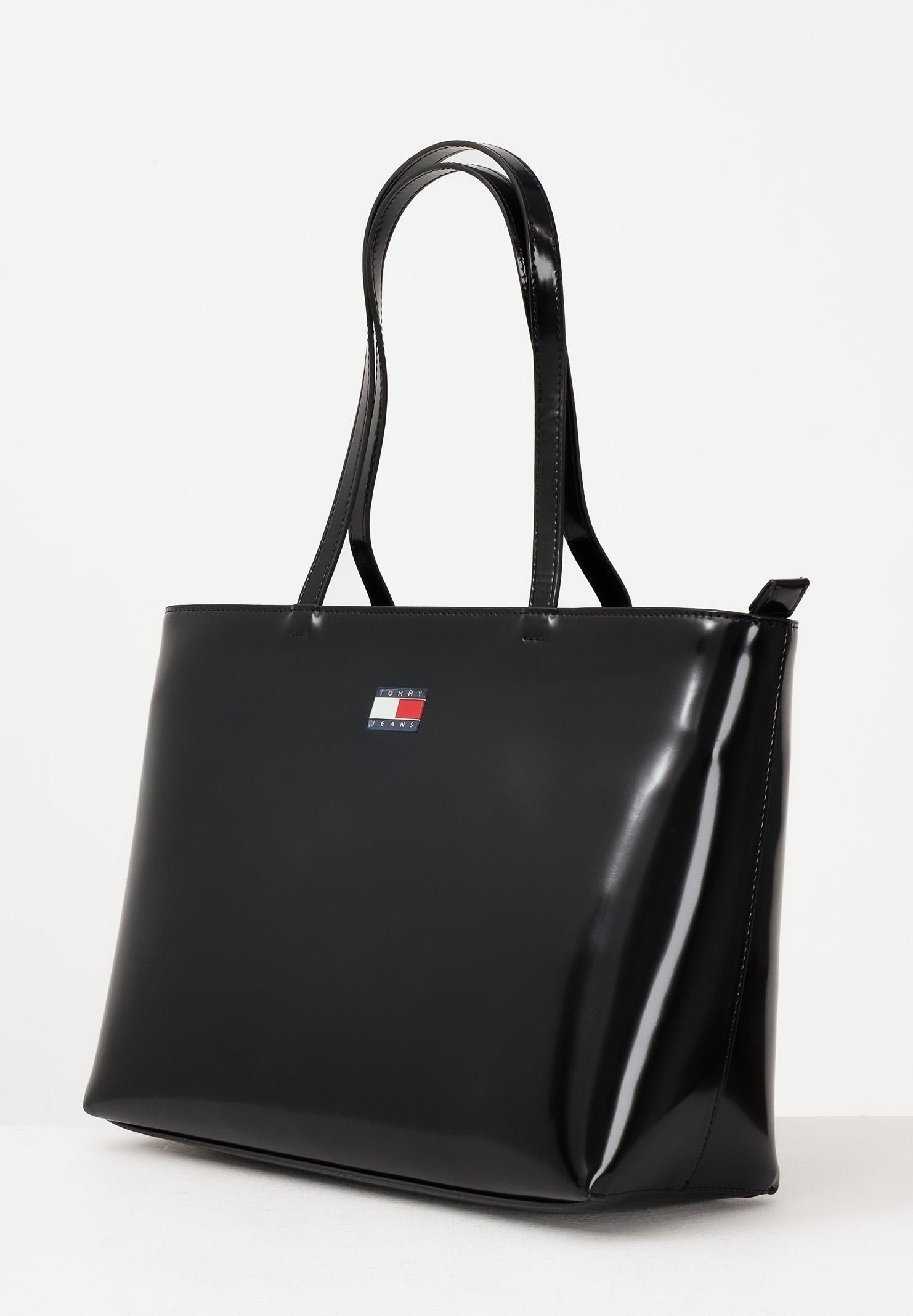 TOMMY JEANS Shopper nera da donna con logo AW0AW18069 BDS TOMMY JEANS