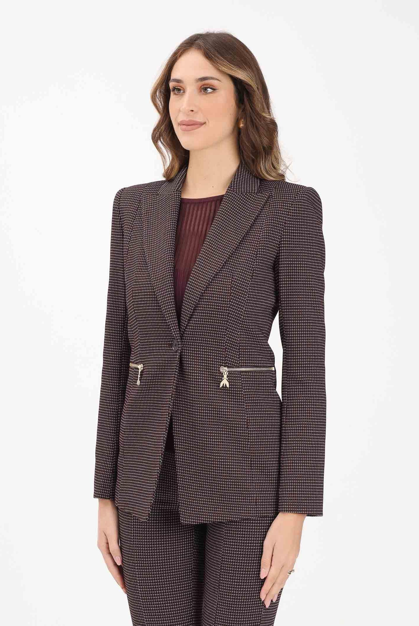 PATRIZIA PEPE Giacca bordeaux da donna con micro fantasia 8S0548A625 FG12 PATRIZIA PEPE