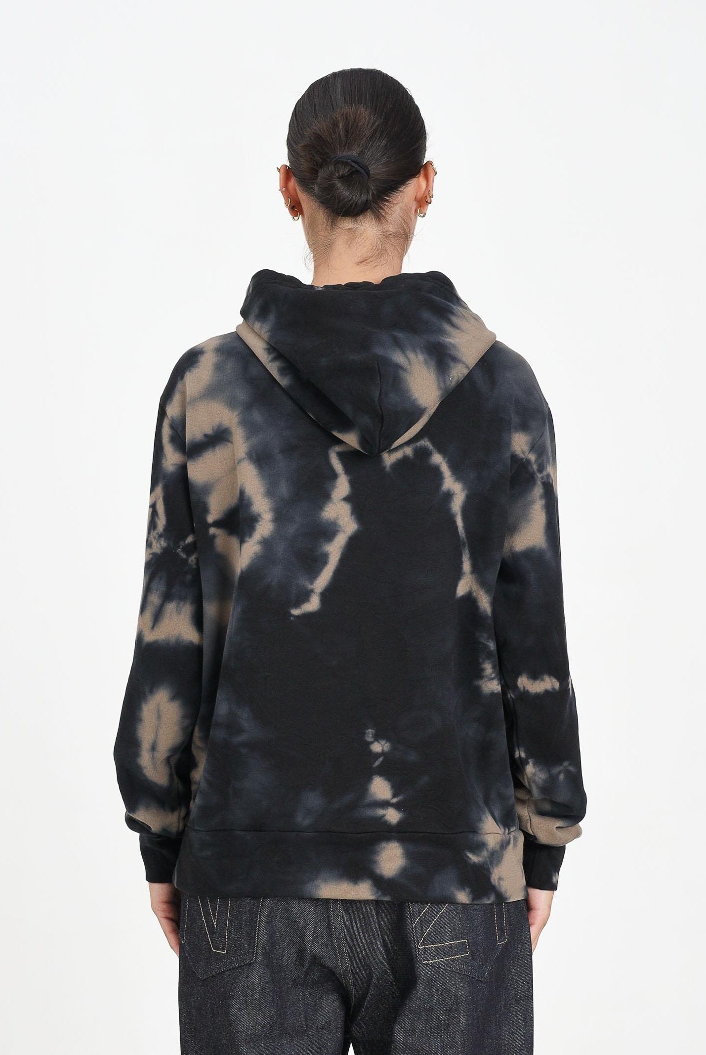 N21 Felpa con cappuccio cammello per donna, ragazzi e bambini in cotone tie-dye N2107LN0447 0N720 N21