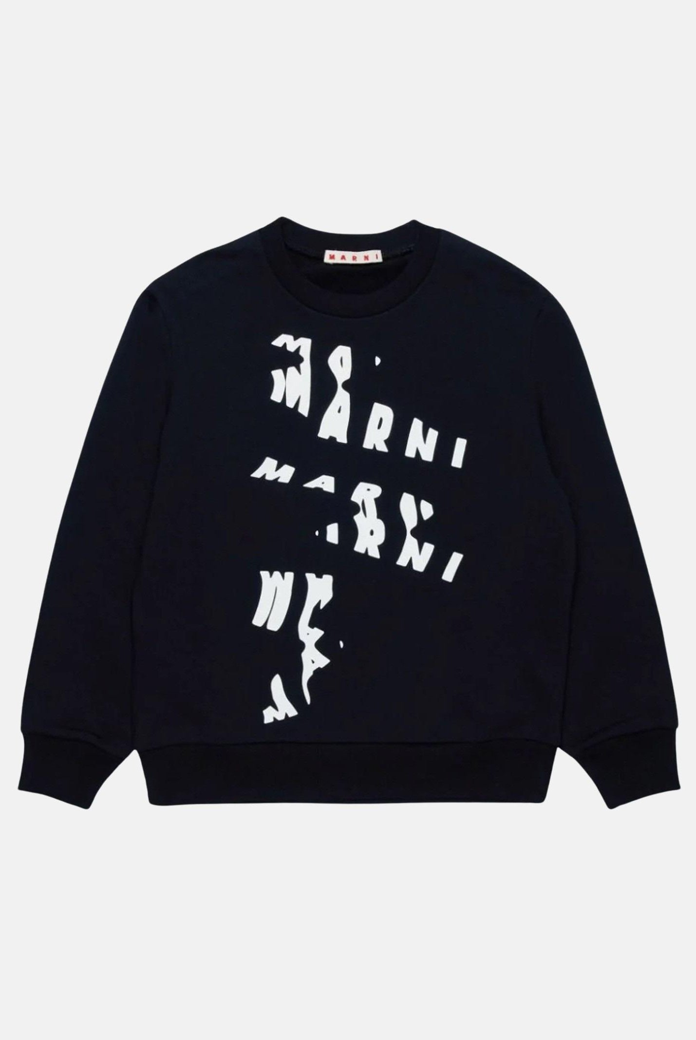 Felpa girocollo nera per donna e bambina con stampa M01224M00RE 0M900 MARNI
