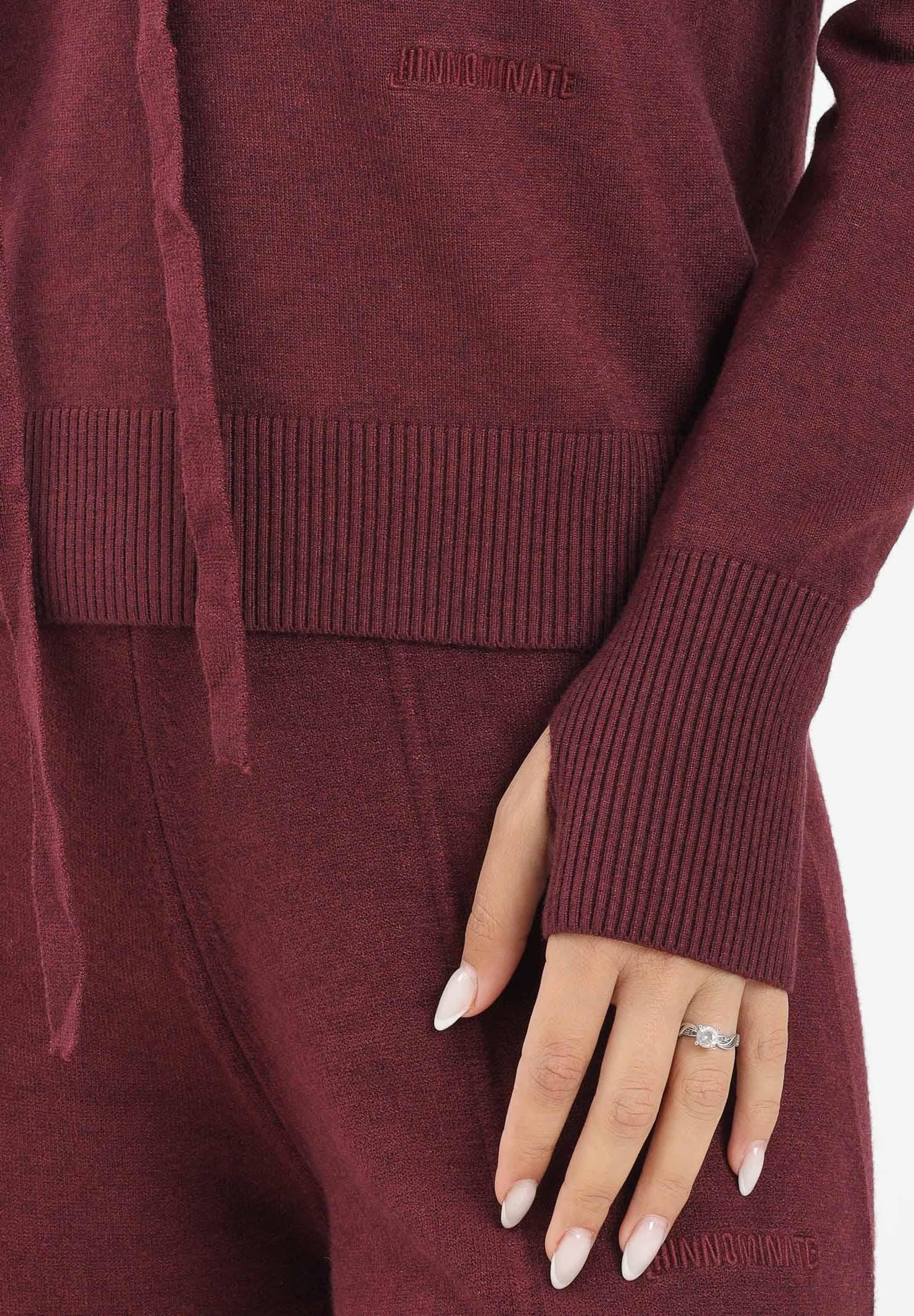 HINNOMINATE Maglia con cappuccio bordeaux da donna HMABW02123 RS02 HINNOMINATE