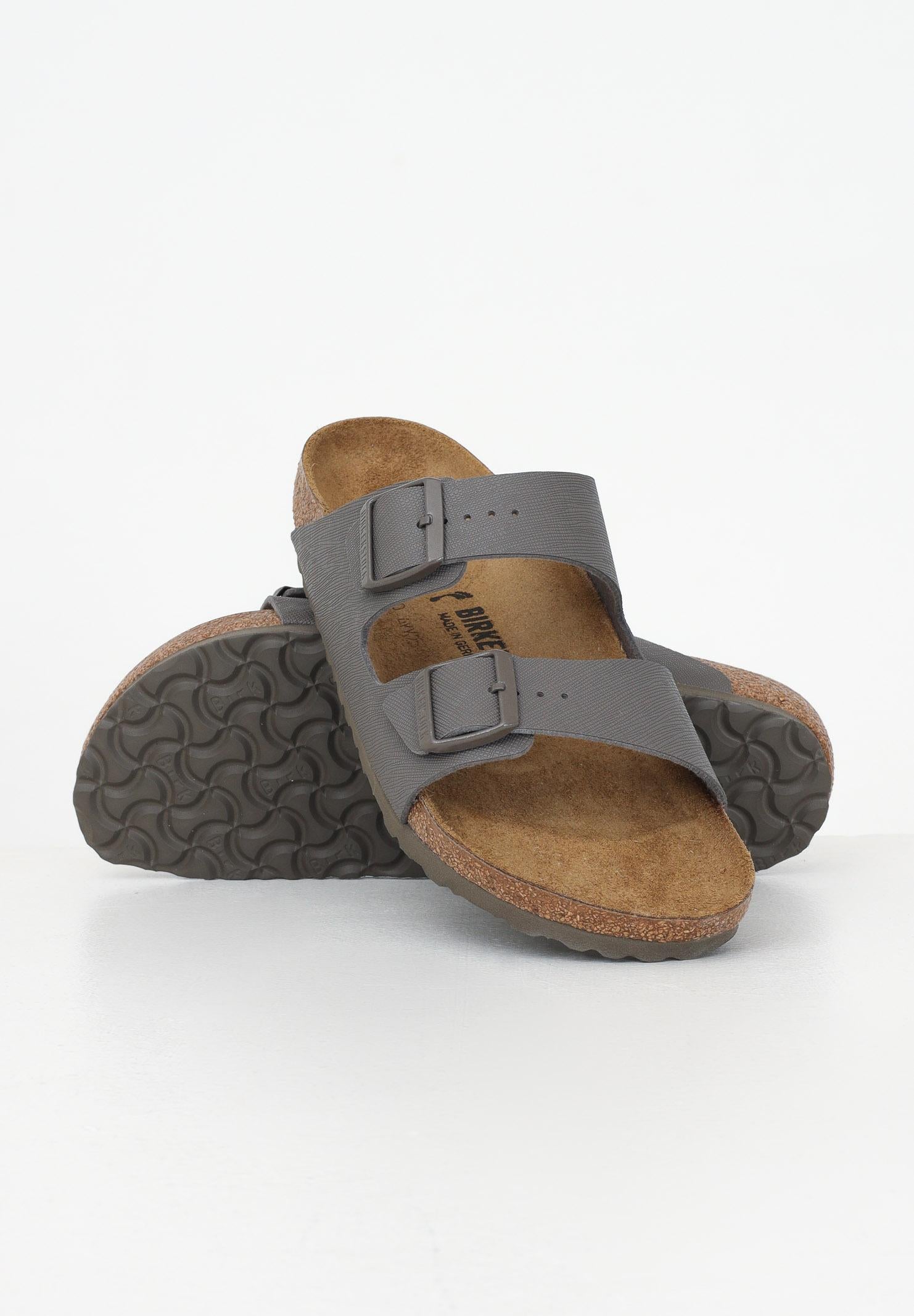 Ciabatte Arizona Birko-Flor grigie da uomo 1028163 BIRKENSTOCK