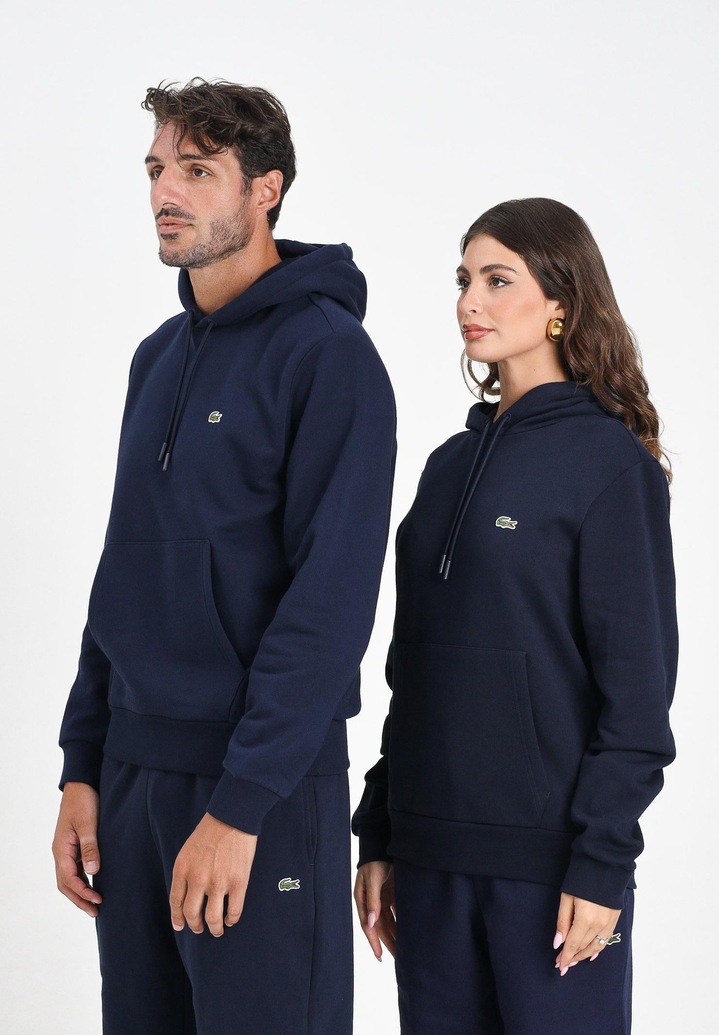 LACOSTE Felpa con cappuccio blu per uomo e donna SH9623 166 LACOSTE