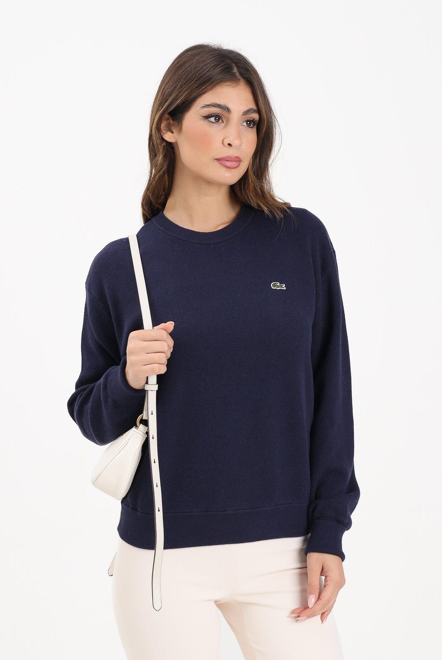 LACOSTE Maglioncino girocollo blu da donna AF4158 166 LACOSTE