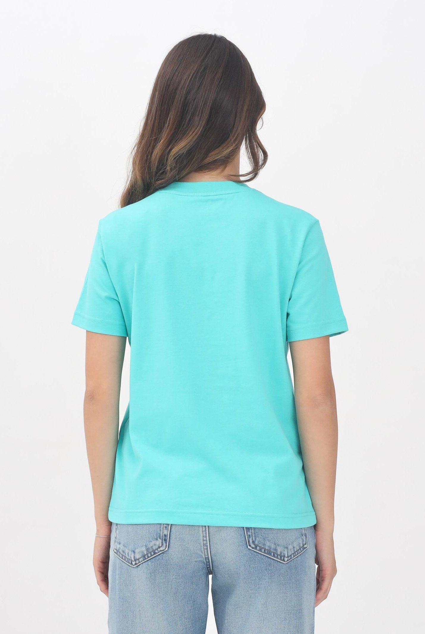 CALVIN KLEIN JEANS T-shirt a manica corta turchese da donna con logo "CK Calvin Klein" LV047B865GXDZ CALVIN KLEIN JEANS