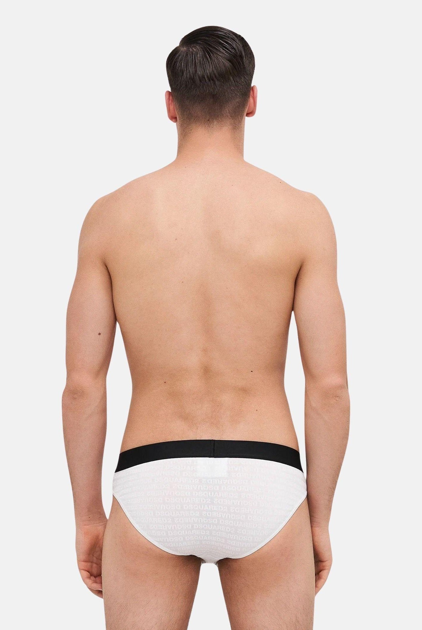 DSQUARED2 Slip bianco da uomo con logo all-over D9H136200S 110 DSQUARED2