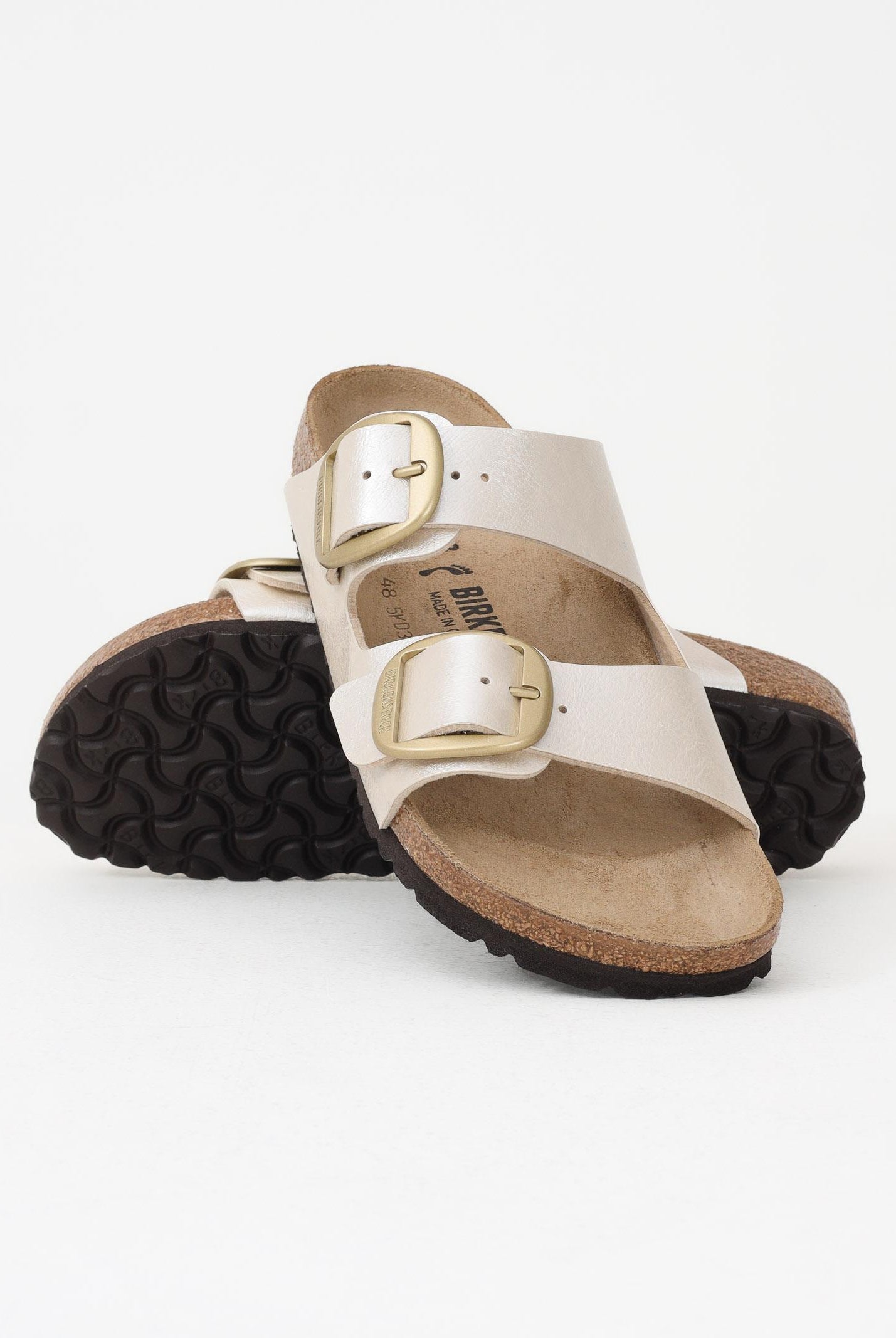 BIRKENSTOCK Ciabatte Arizona Big Buckle Birko-Flor bianco perla da donna 1020021 . BIRKENSTOCK