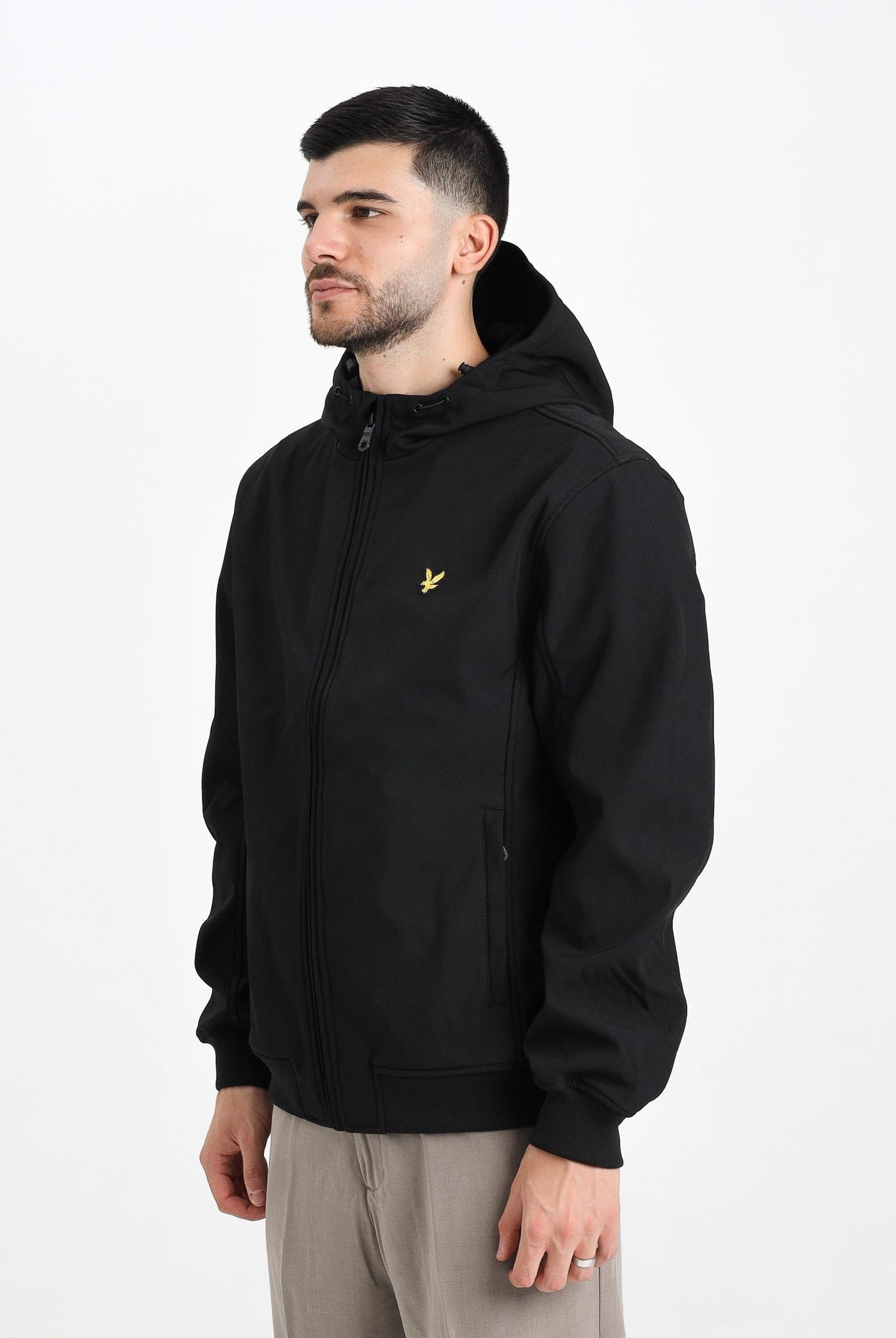 LYLE & SCOTT Giacca softshell foderata in pile nera da uomo JK2110V Z865 LYLE & SCOTT