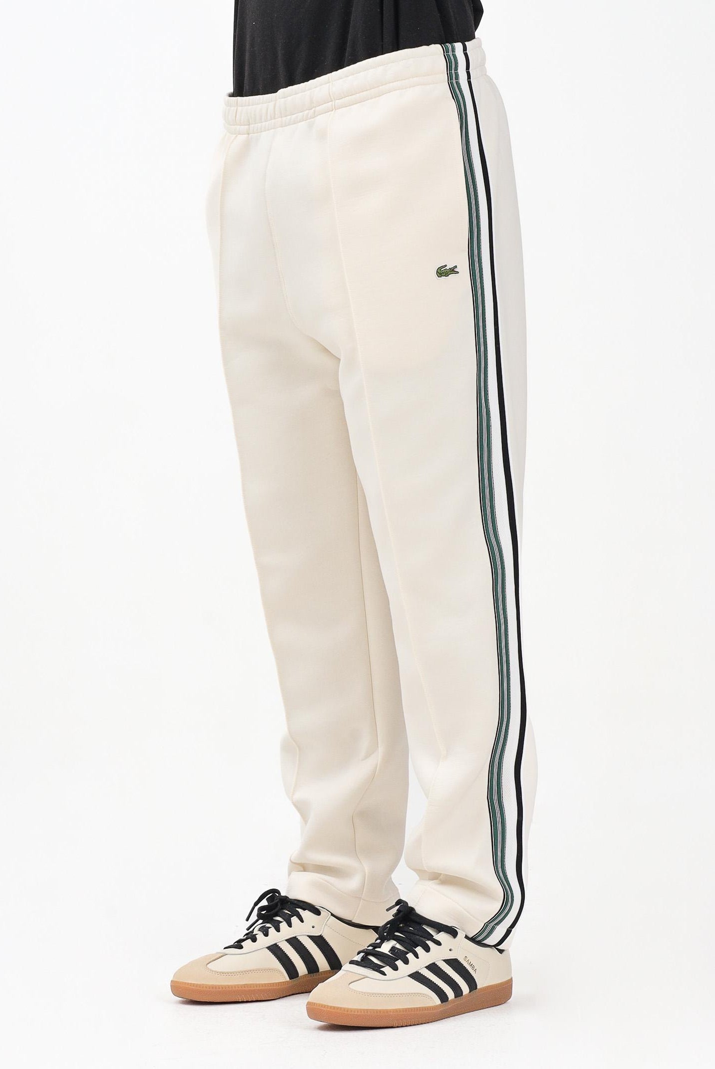 LACOSTE Pantalone panna da uomo con logo ricamato XH5824 XFJ LACOSTE